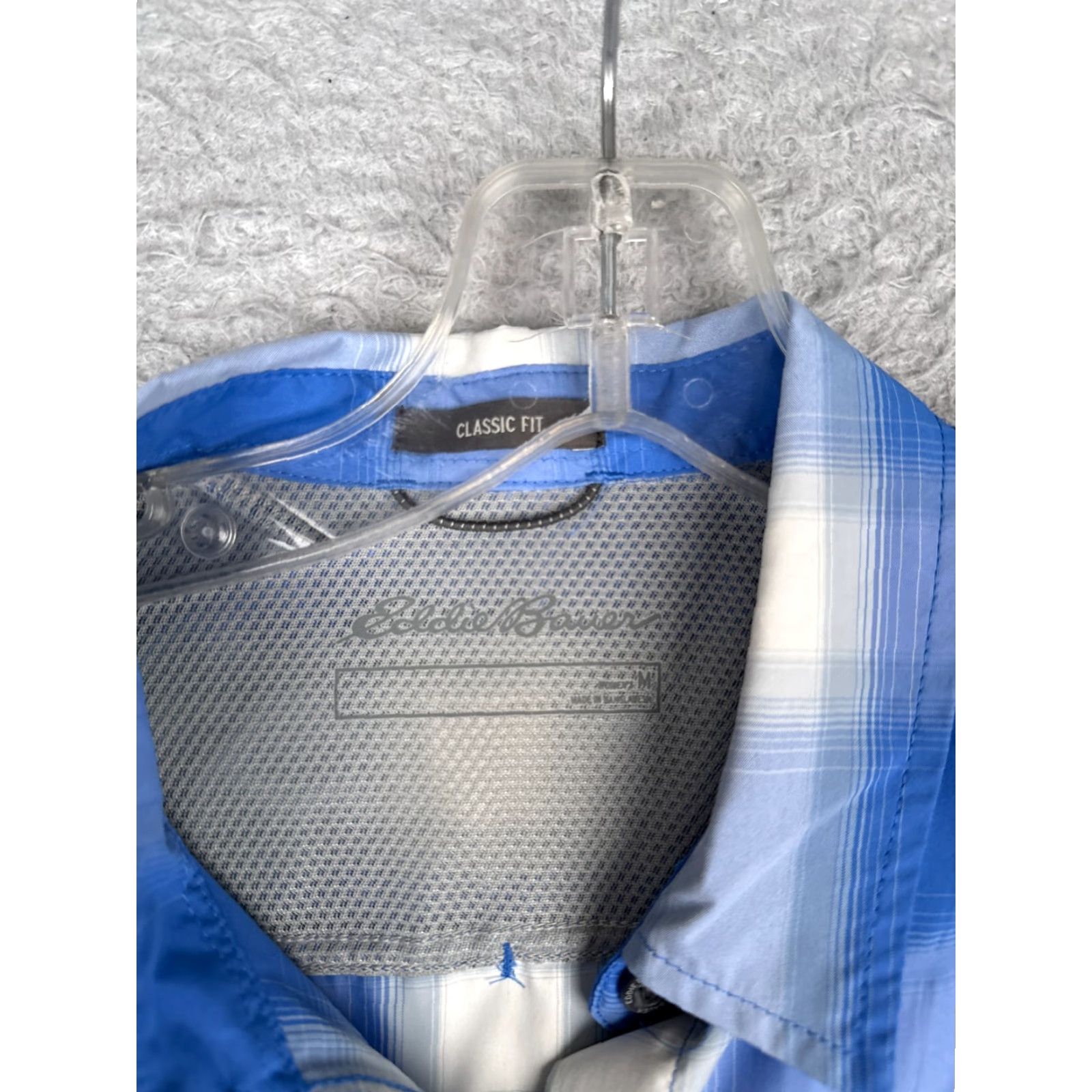 Eddie Bauer Eddie Bauer Shirt Womens Plaid Button-Up Short Sleeve Blue M Casual Travel Workwear Fish Theme Pockets Breathing All Seasons Cotton Size M / US 6-8 / IT 42-44 - 7 Thumbnail