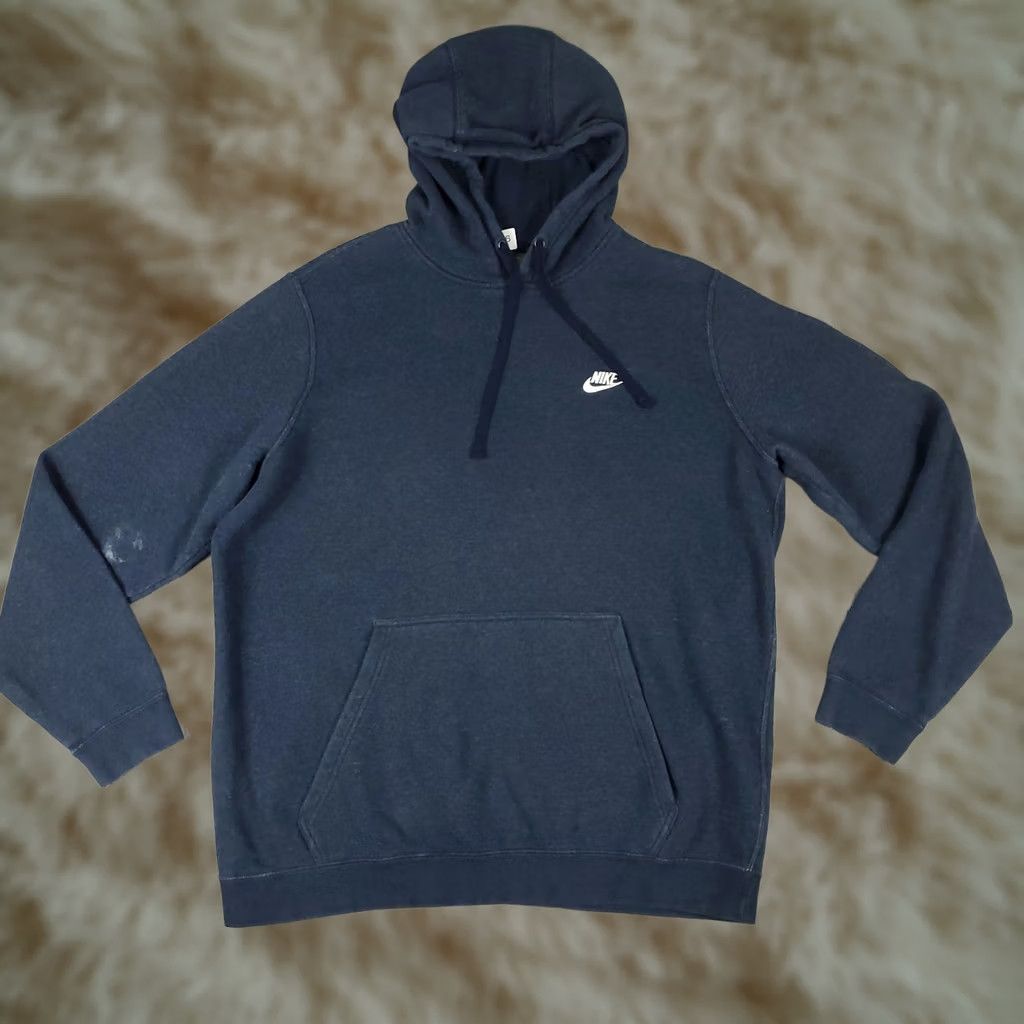 Nike Nike Hoodie Mens XL Blue Swoosh Pullover Mock Neck Logo Sweatshirt Sweat Fleece Core Sports Active All Seasons Vintage No Size US XL / EU 56 / 4 - 1 Thumbnail
