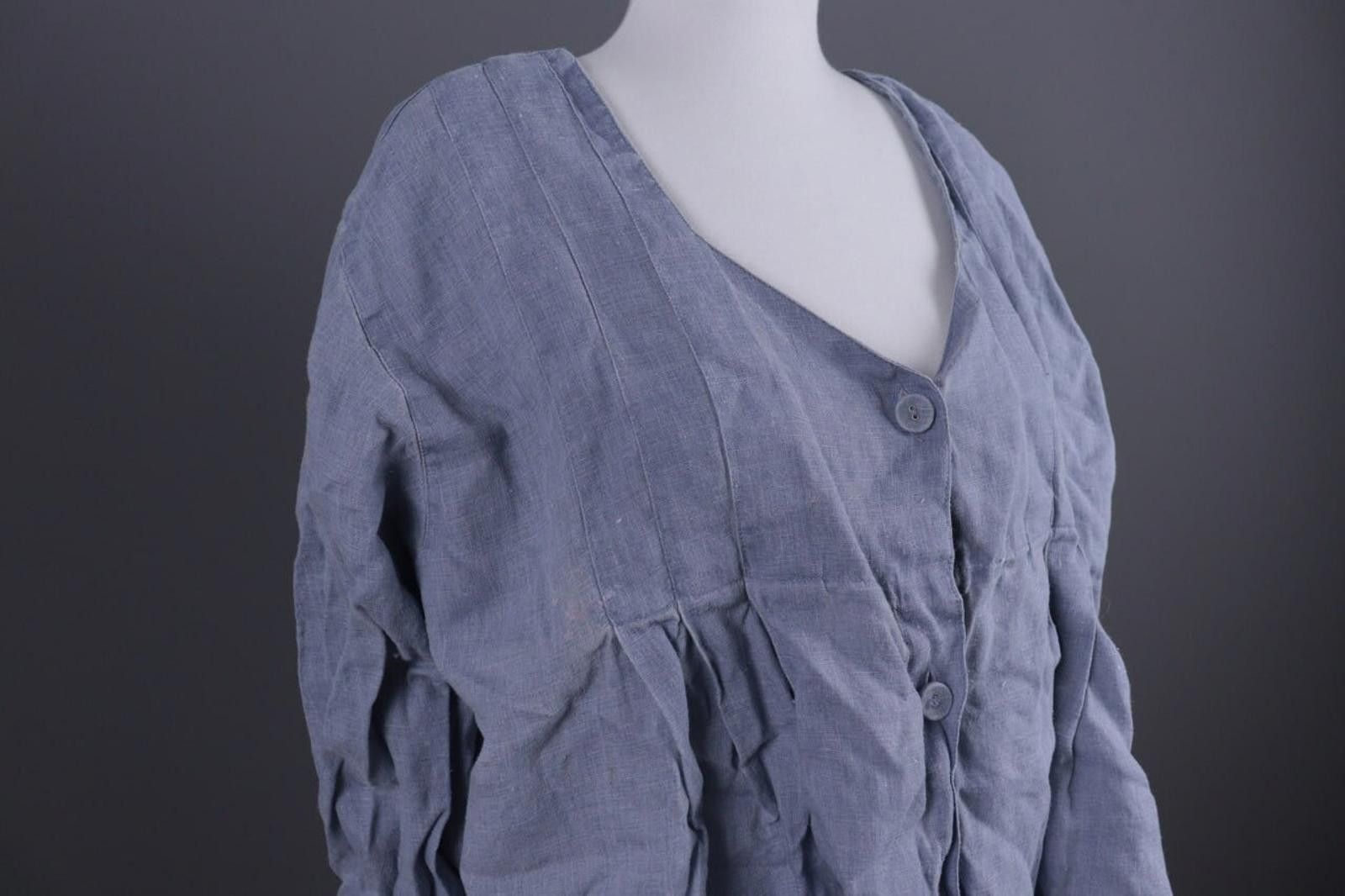 Designer Gudrun Sjoden Gray Lagenlook Blouson Midi Dress Size Xl Size XL / US 12-14 / IT 48-50 - 10 Thumbnail