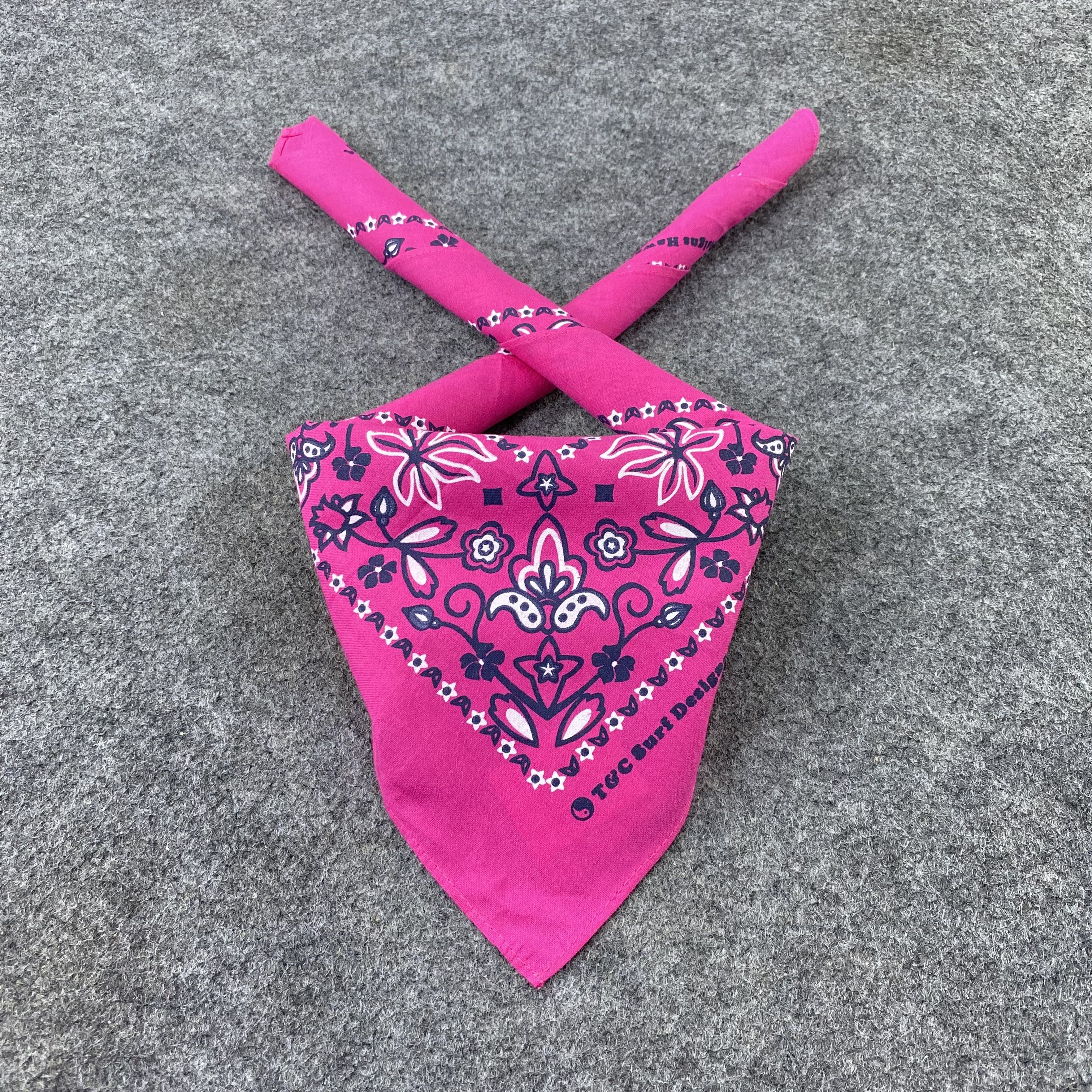 Designer Paislee Pink Handkerchief / Bandana / Neckerchief-B1400 Size ONE SIZE - 2 Thumbnail
