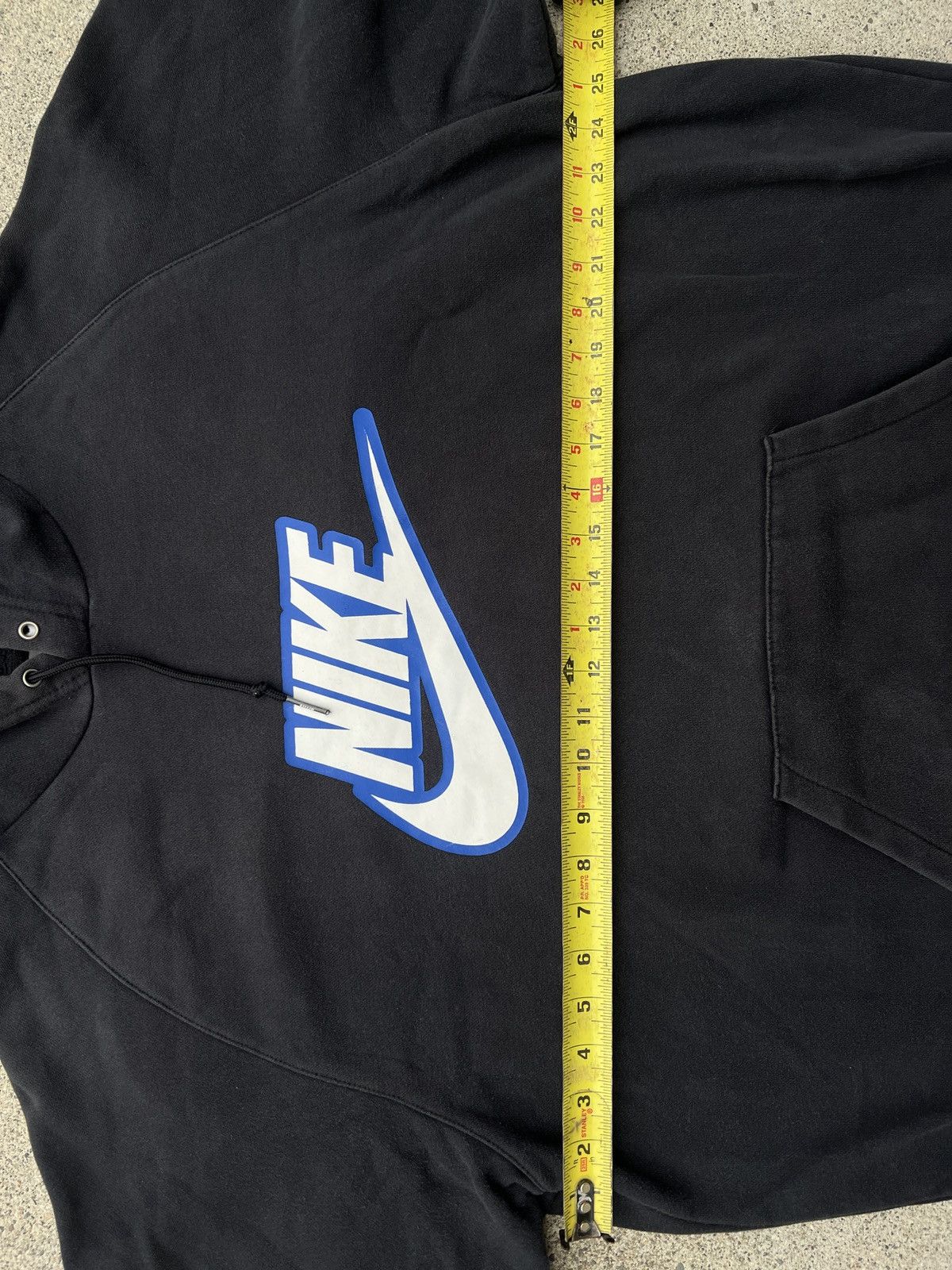 Nike 2006 Nike Black/Blue Solo Swoosh Pull Over Hoodie Size US XL / EU 56 / 4 - 7 Thumbnail