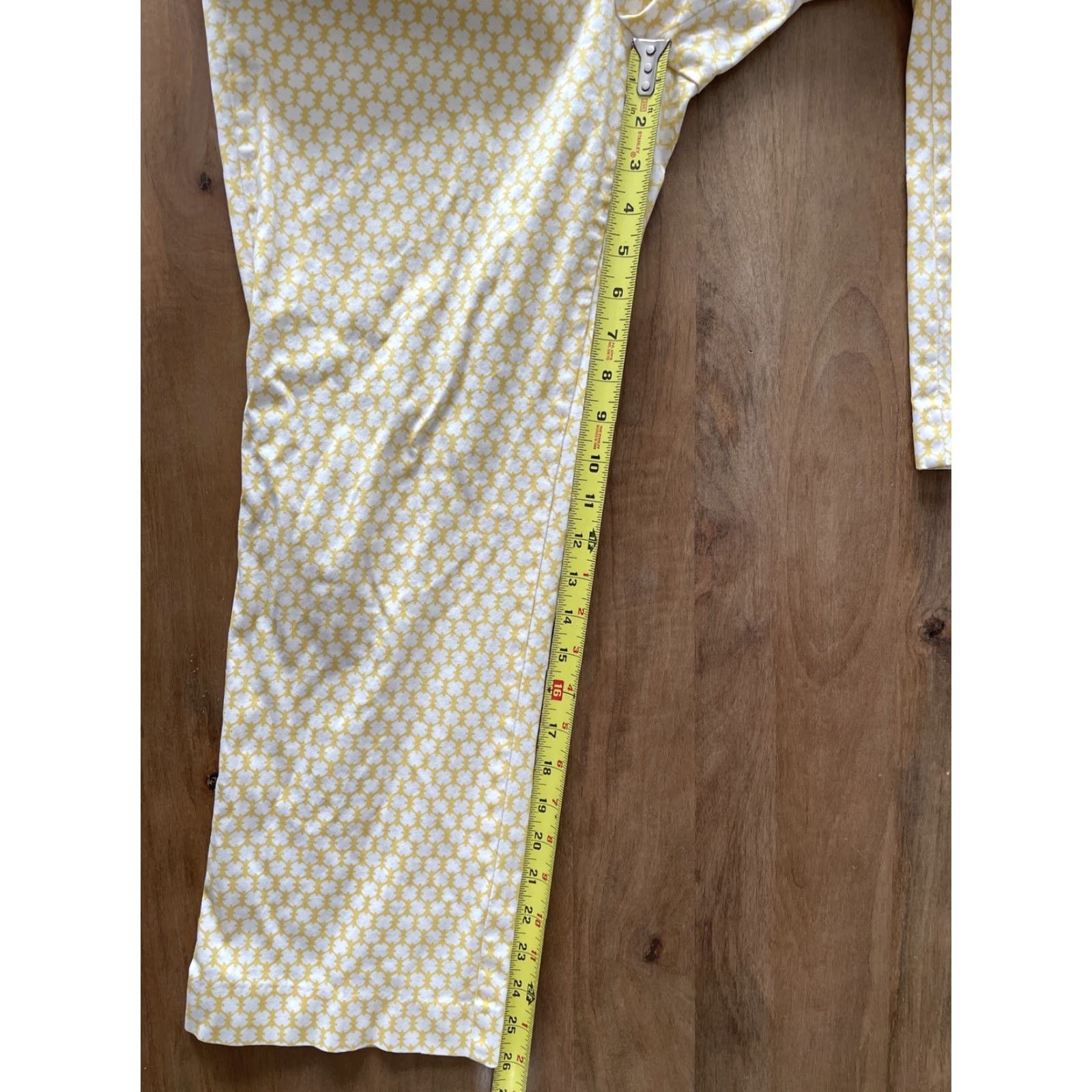 J.Crew Vtg J.Crew City Fit Straight Leg Pants Size 6 Geometric Slacks Office Career Womens Subtle Yellow Size 28" / US 6 / IT 42 - 6 Thumbnail