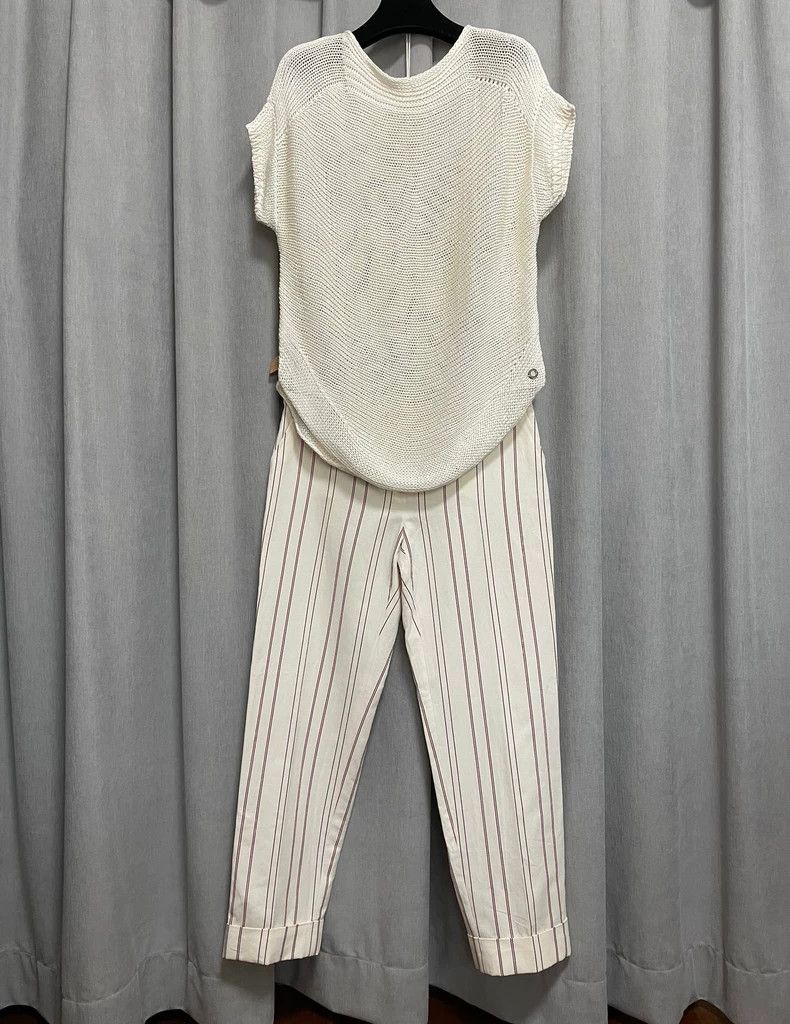 Loro Piana Loro piana Linen cotton mixed striped casual pants 2506-Nex Size 27" / US 4 / IT 40 - 1 Thumbnail