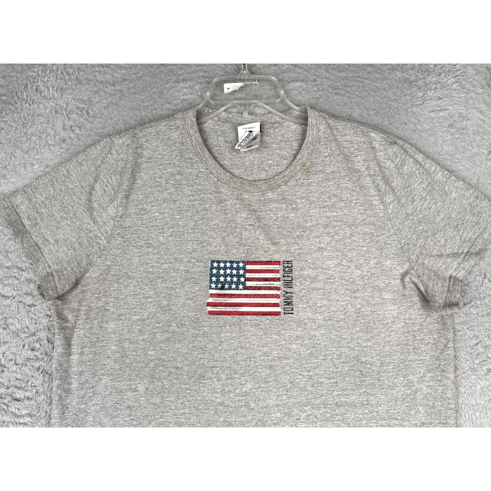 Tommy Hilfiger Tommy Hilfiger Shirt Womens XL Gray Crew Neck Short Sleeve USA Flag Tee Casual Size XL / US 12-14 / IT 48-50 - 4 Thumbnail