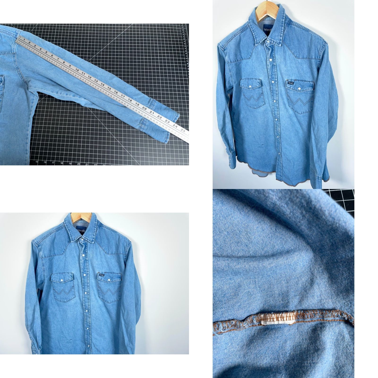 Wrangler VINTAGE Wrangler Denim Western Y2K Shirt XL Blue Pearl Snap Mens Cowboy Grunge Size US XL / EU 56 / 4 - 8 Thumbnail