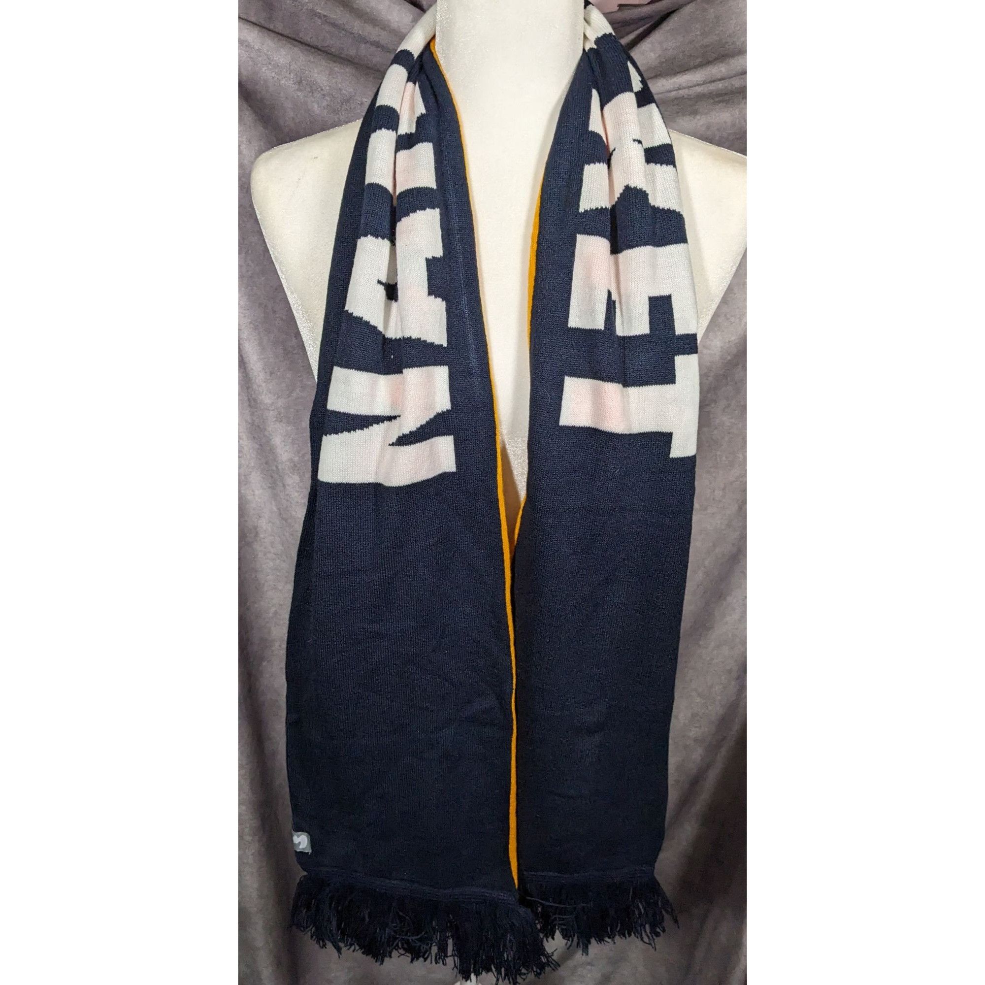 Other Town Pool Nantucket Navy And Striped Reversible Winter Scarf Size ONE SIZE - 6 Thumbnail