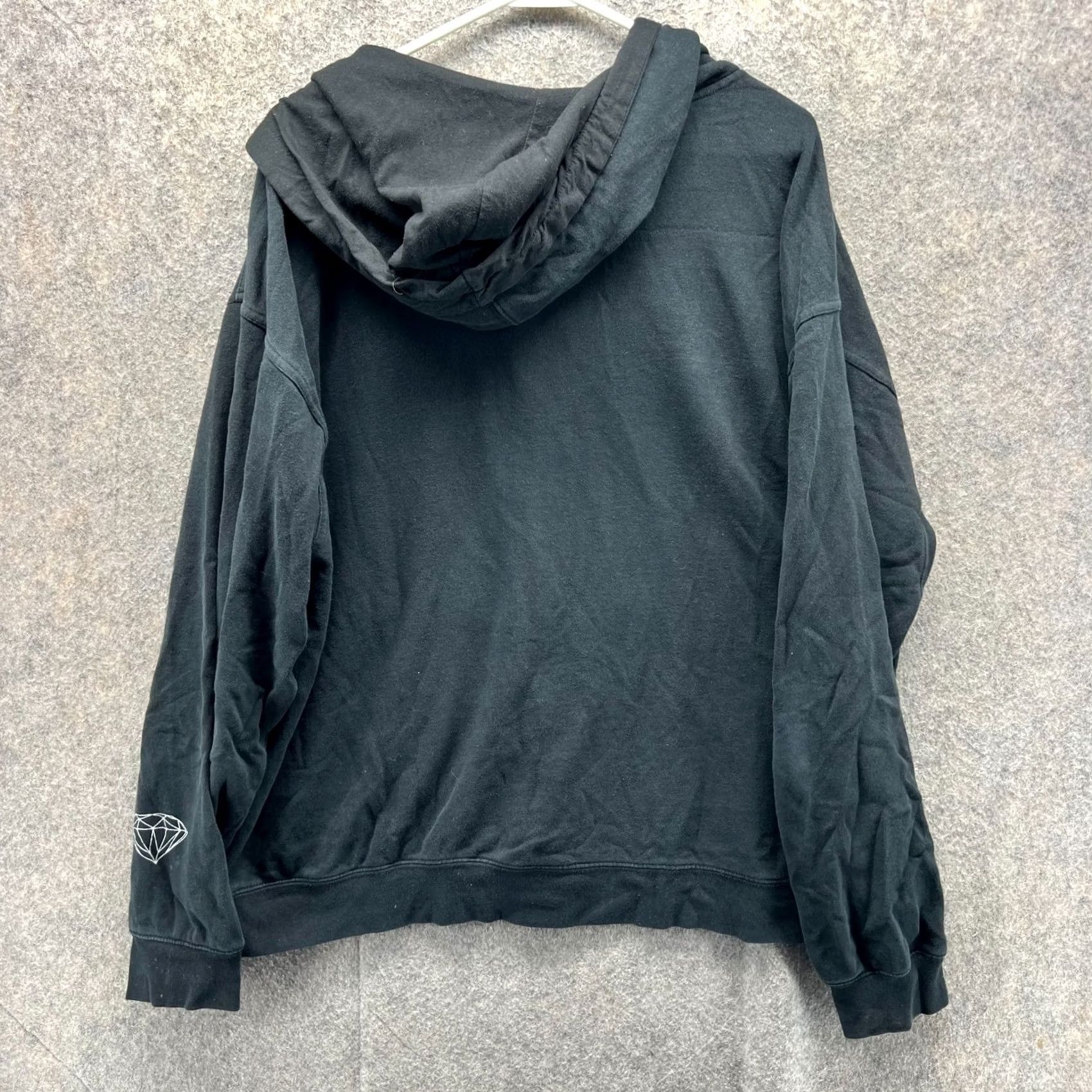 Vintage VINTAGE Diamond Hoodie Mens Large Black Full Zip Hoodie Fleece Big Print Jacket Vintage Size US L / EU 52-54 / 3 - 2 Thumbnail