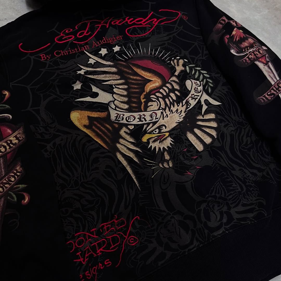 Christian Audigier × Ed Hardy Crazy 🔥 Vintage ED Hardy ' American Eagle 🦅' Zipper Jacket Size US M / EU 48-50 / 2 - 9 Thumbnail