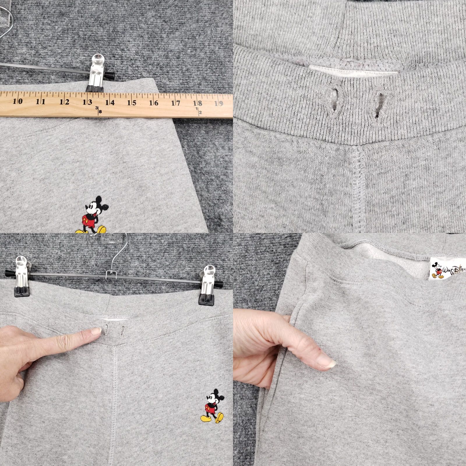 Disney VINTAGE Disney Walt Disney World Sweatpants Men Medium Gray Mickey Mouse Fleece Pull On Heather Size US 31 - 8 Thumbnail