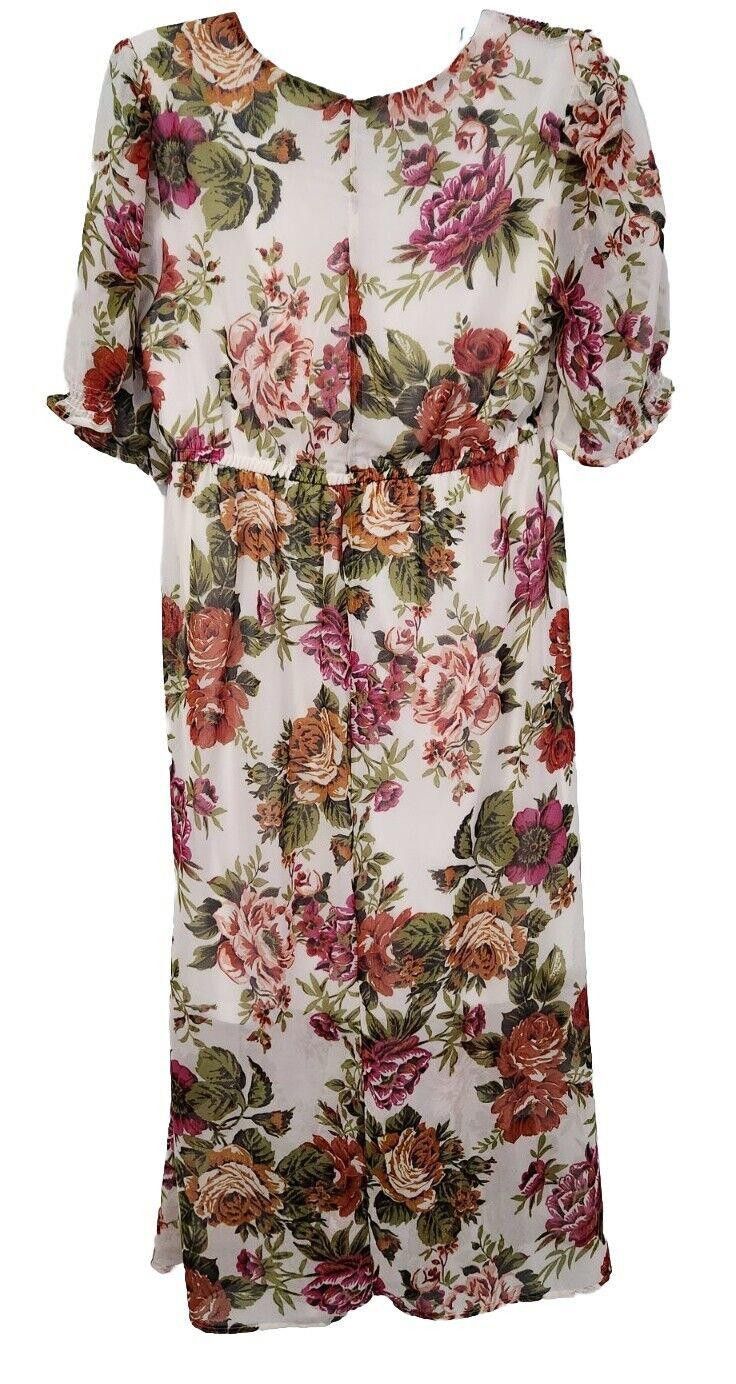 TED LAPIDUS Lapis Dress Size Medium V Neck White Long Floral Anthro Size M / US 6-8 / IT 42-44 - 3 Thumbnail