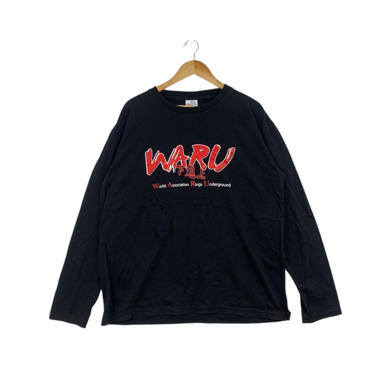 Vintage Vintage WARU World Underground Rings Fighter Trashed Tee Size US XL / EU 56 / 4 - 1 Thumbnail