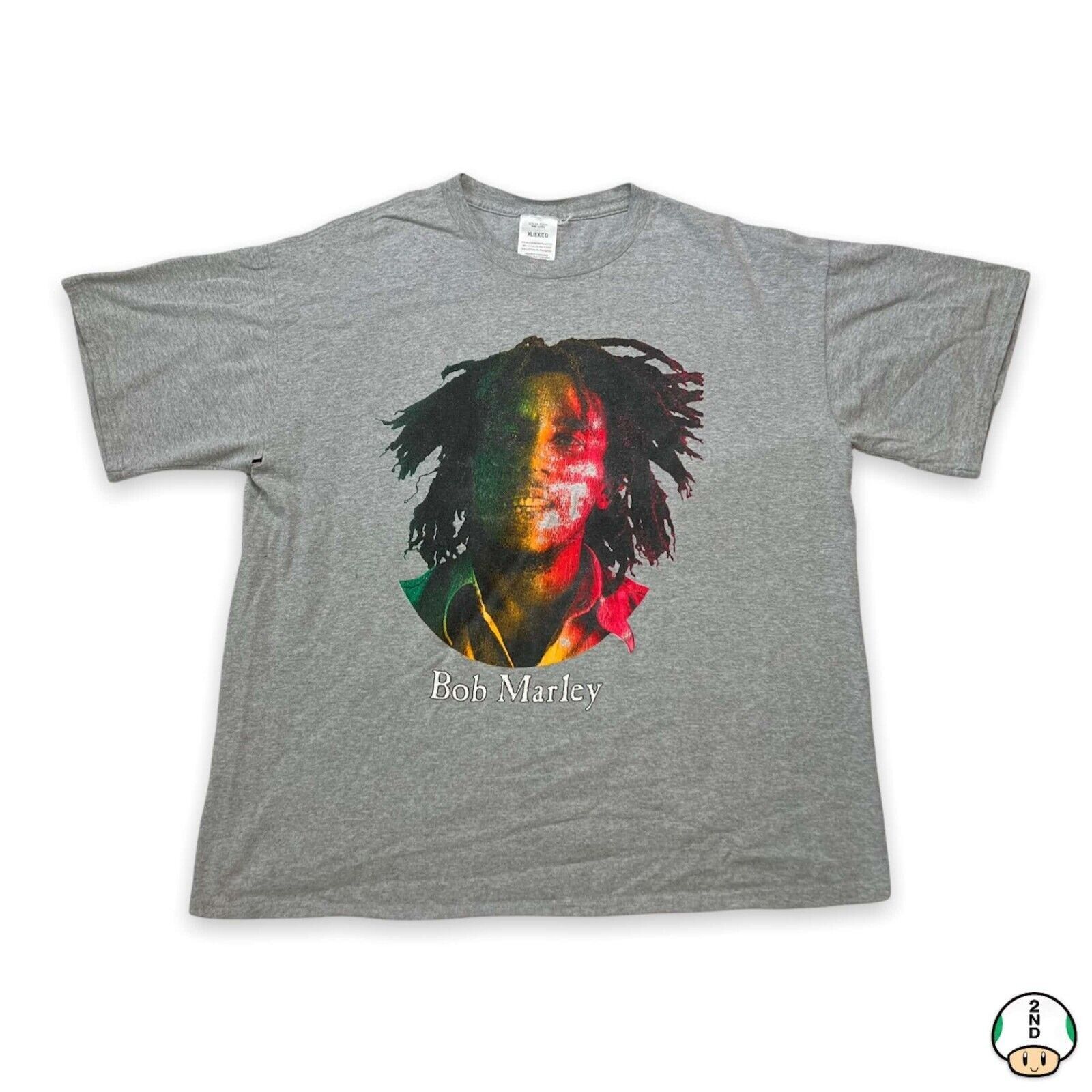 Band Tees × Bob Marley × Vintage Vintage Bob Marley T Shirt Double Sided Short Sleeve Rap Tee Size US XL / EU 56 / 4 - 1 Thumbnail