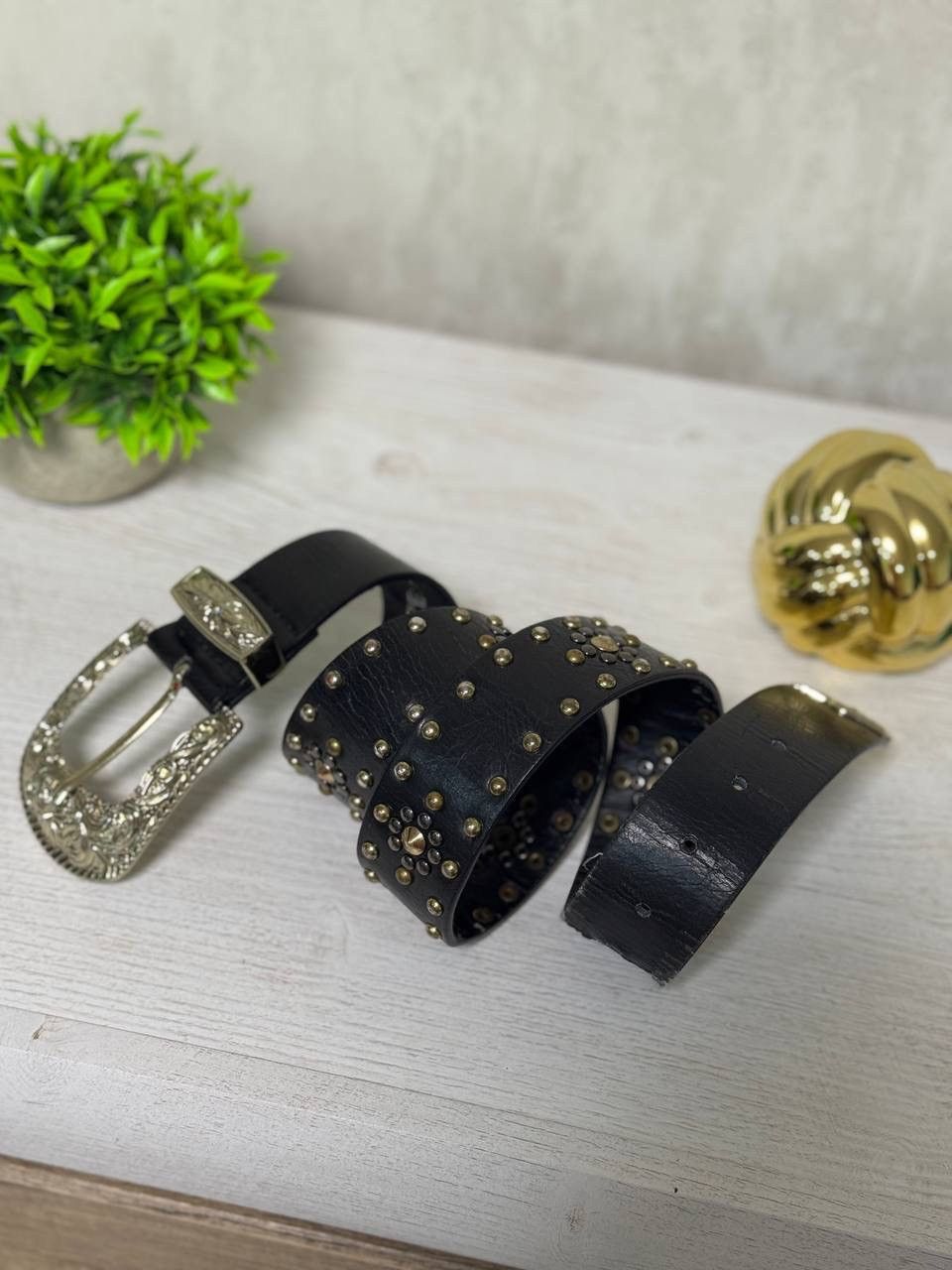 If Six Was Nine VTG Western Leather Belt Cowboy Y2K 00s USA Size 90 cm Size ONE SIZE - 1 Thumbnail