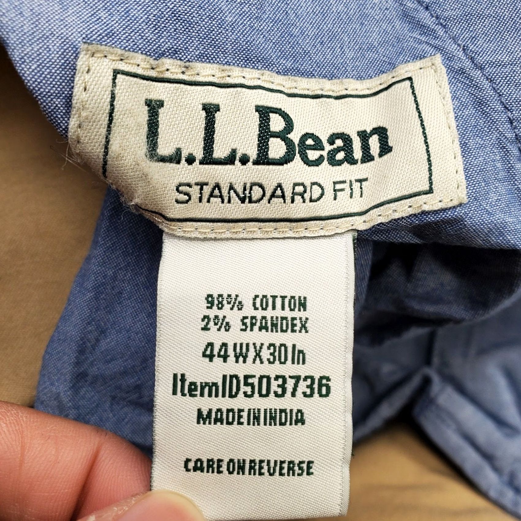 Vintage L.L. Bean Chino Pants Mens 44 Tan Cotton Slacks Stretch Low Waist Standard Fit Pants Size US 44 / EU 60 - 7 Thumbnail