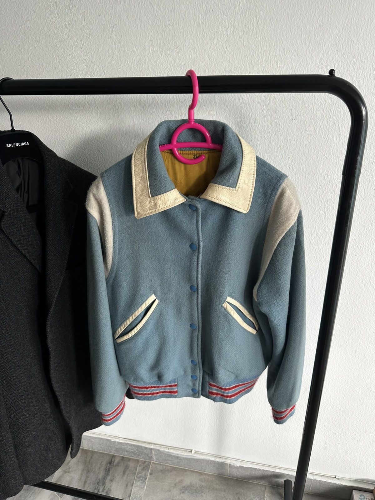 versity jacket vintage celine テディジャケット Vintage varsity Celine teddy jacket