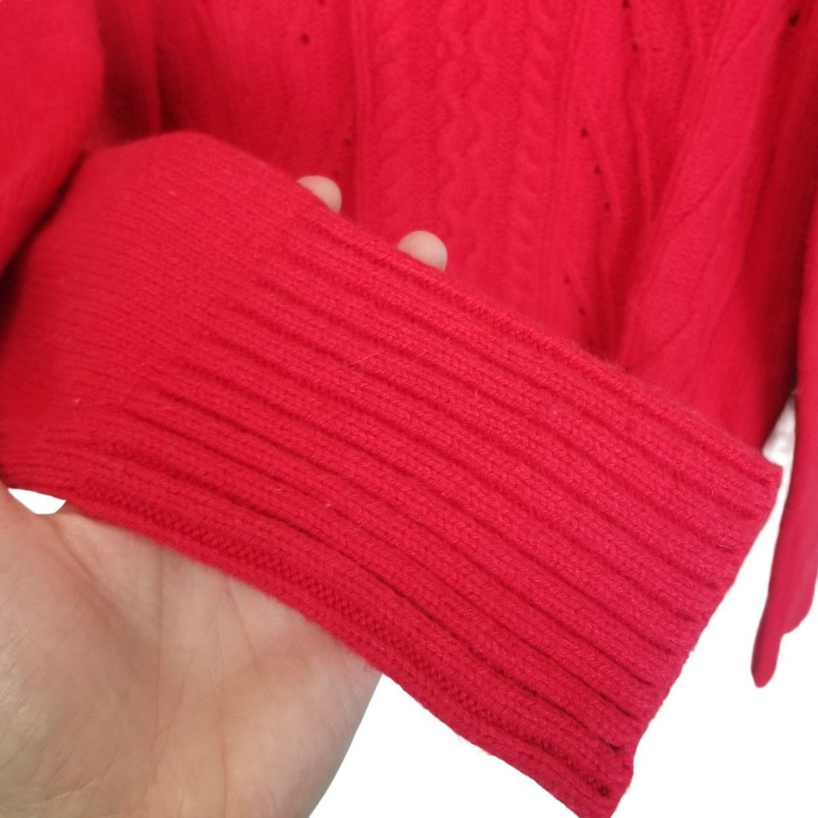 J.Crew J. Crew Womens Lambswool Pointelle Cable Knit Sweater Size M Size M / US 6-8 / IT 42-44 - 5 Thumbnail