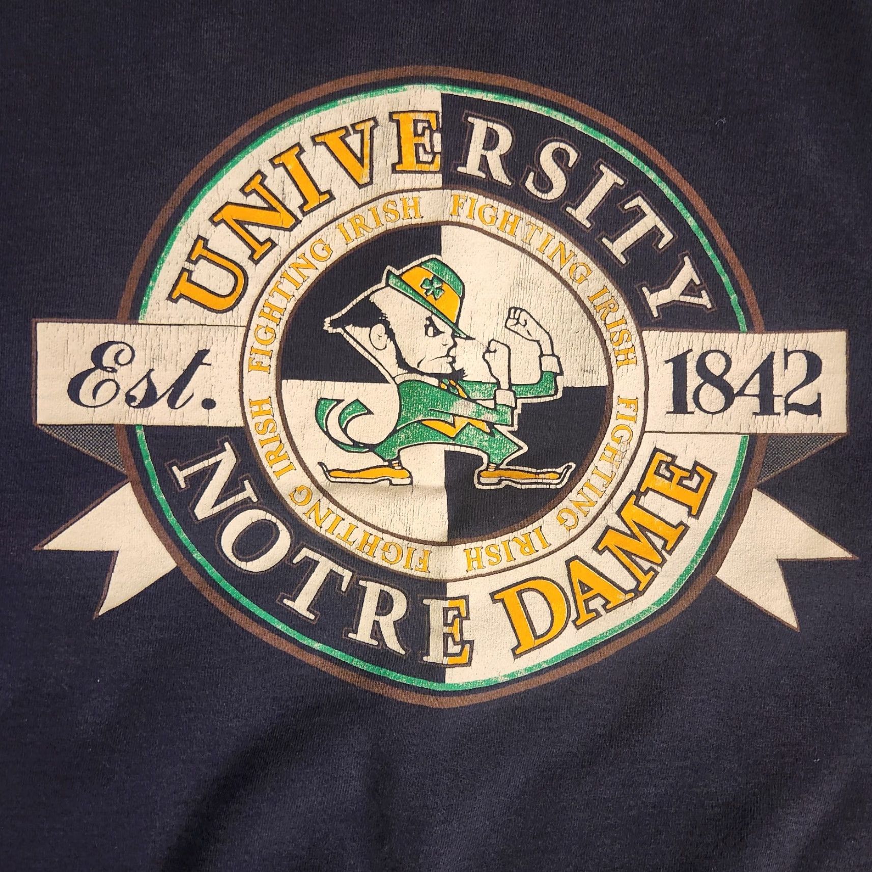 Logo Athletic VINTAGE Notre Dame Fighting Irish Logo Athletic Crewneck Sweatshirt Blue L Mens Size US L / EU 52-54 / 3 - 2 Thumbnail