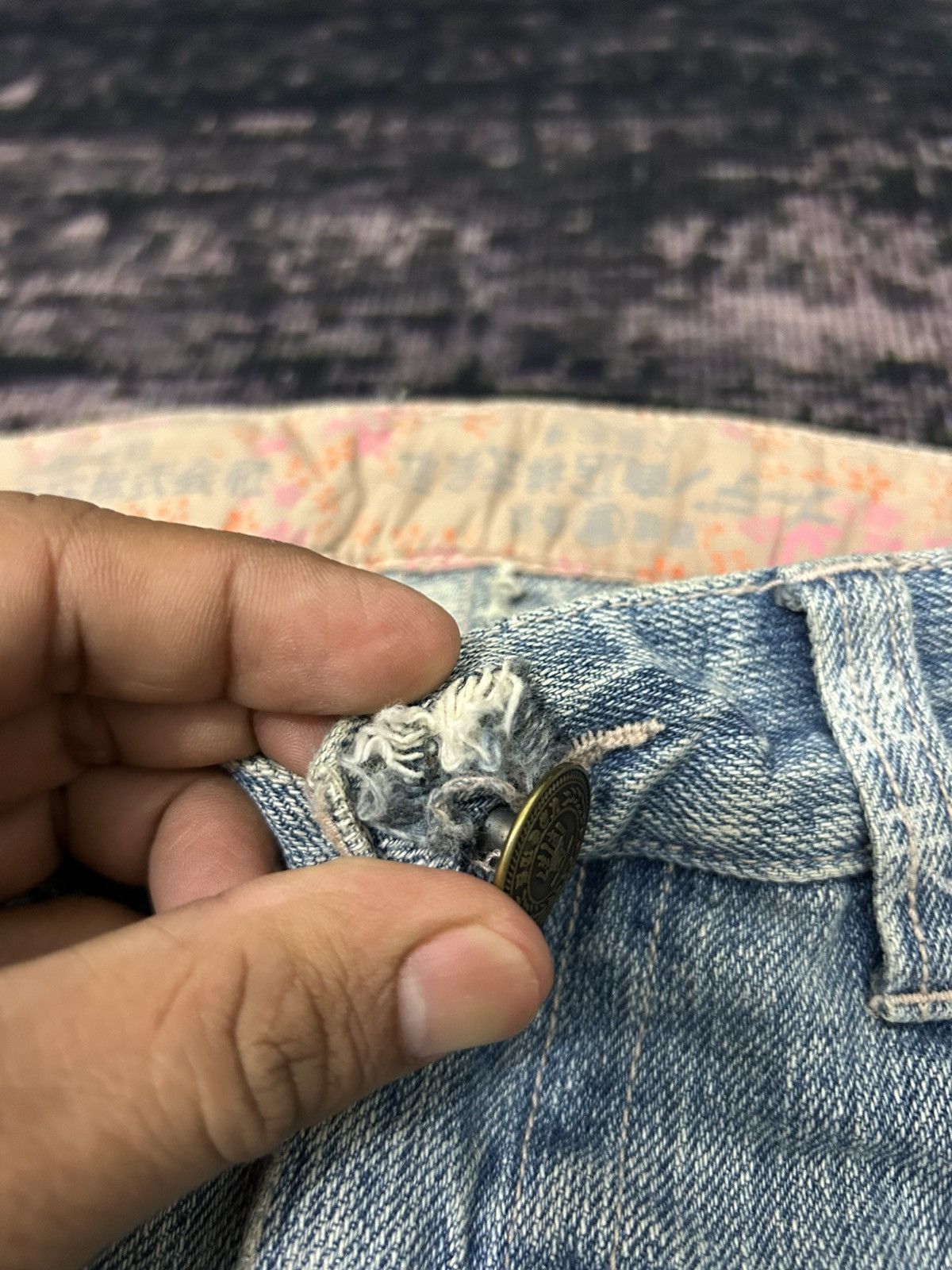 Karakuri Tamashii Vintage Buden Phoenix Sukajan Distressed Jeans Size US 31 - 14 Thumbnail