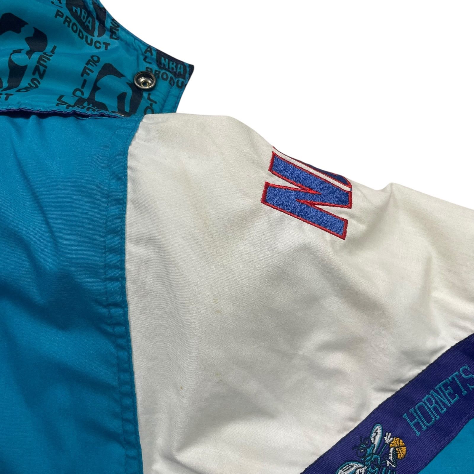 NBA × Pro Player × Vintage 90s CHARLOTTE HORNETS PRO PLAYER PUFFER JACKET HOODIE Size XL / US 12-14 / IT 48-50 - 9 Thumbnail