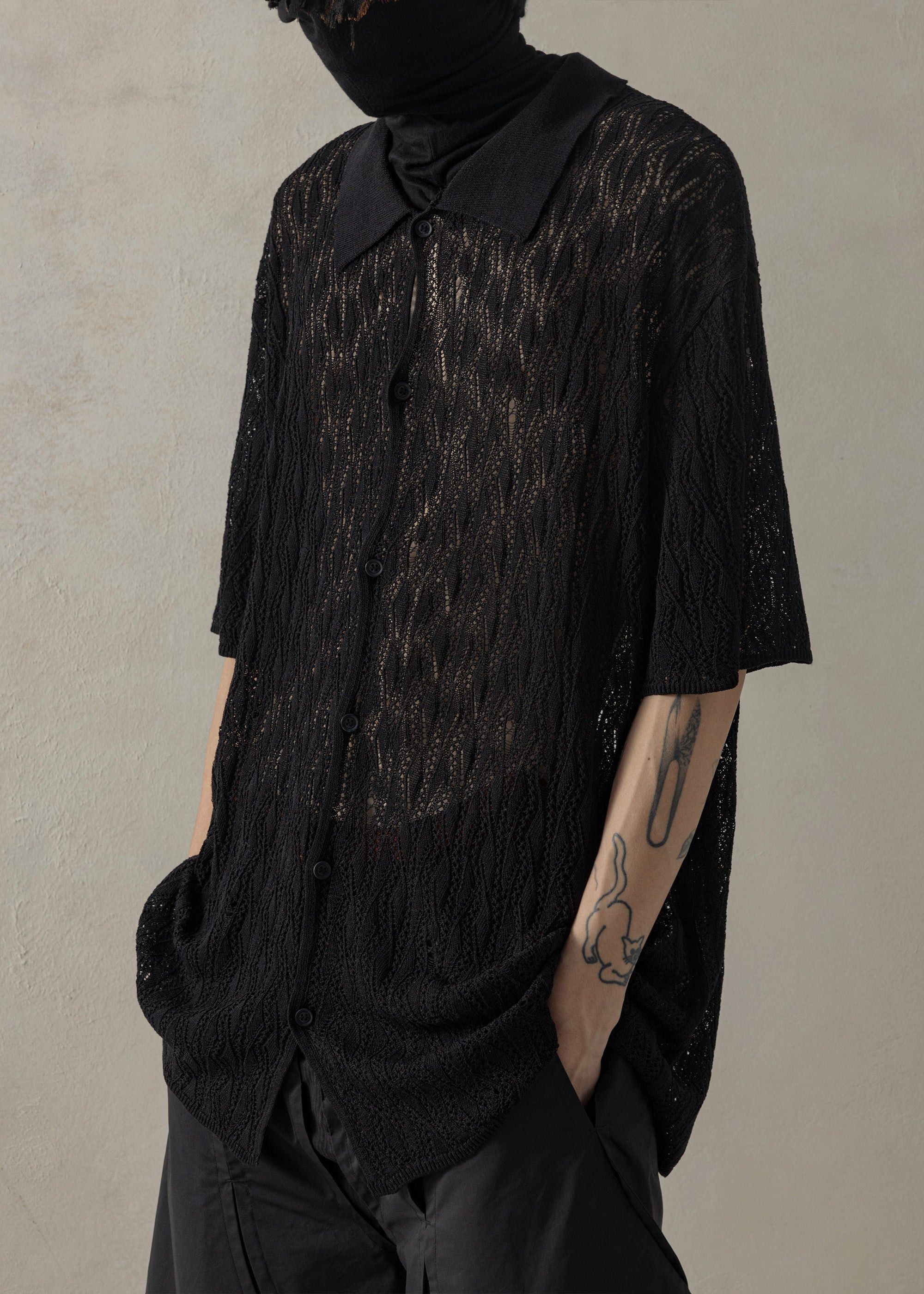 Yohji Yamamoto Professor.e - 24SS Knit Short Shirt Blouse Size US M / EU 48-50 / 2 - 1 Thumbnail