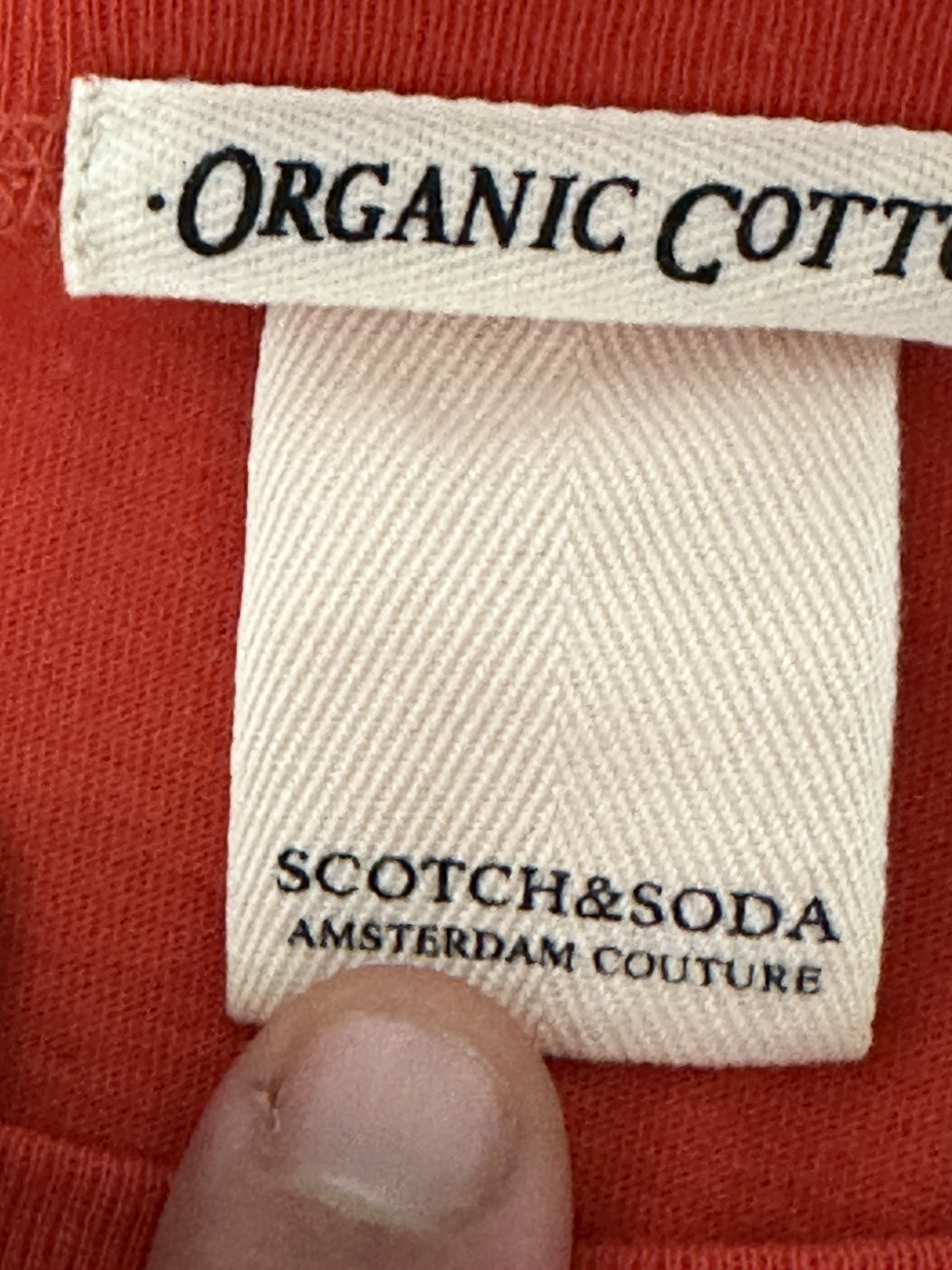 Scotch & Soda Scoth & Soda Men's Red Organic Cotton T-Shirt Size Large Size US L / EU 52-54 / 3 - 3 Thumbnail