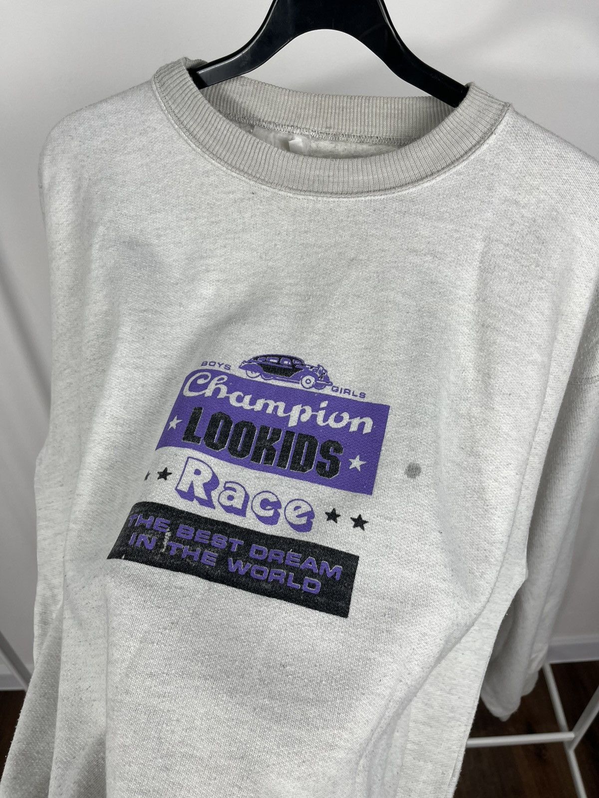 Other Vintage Grey Graphic Sweatshirt Champion Lookids Race Prints Size US XL / EU 56 / 4 - 4 Thumbnail