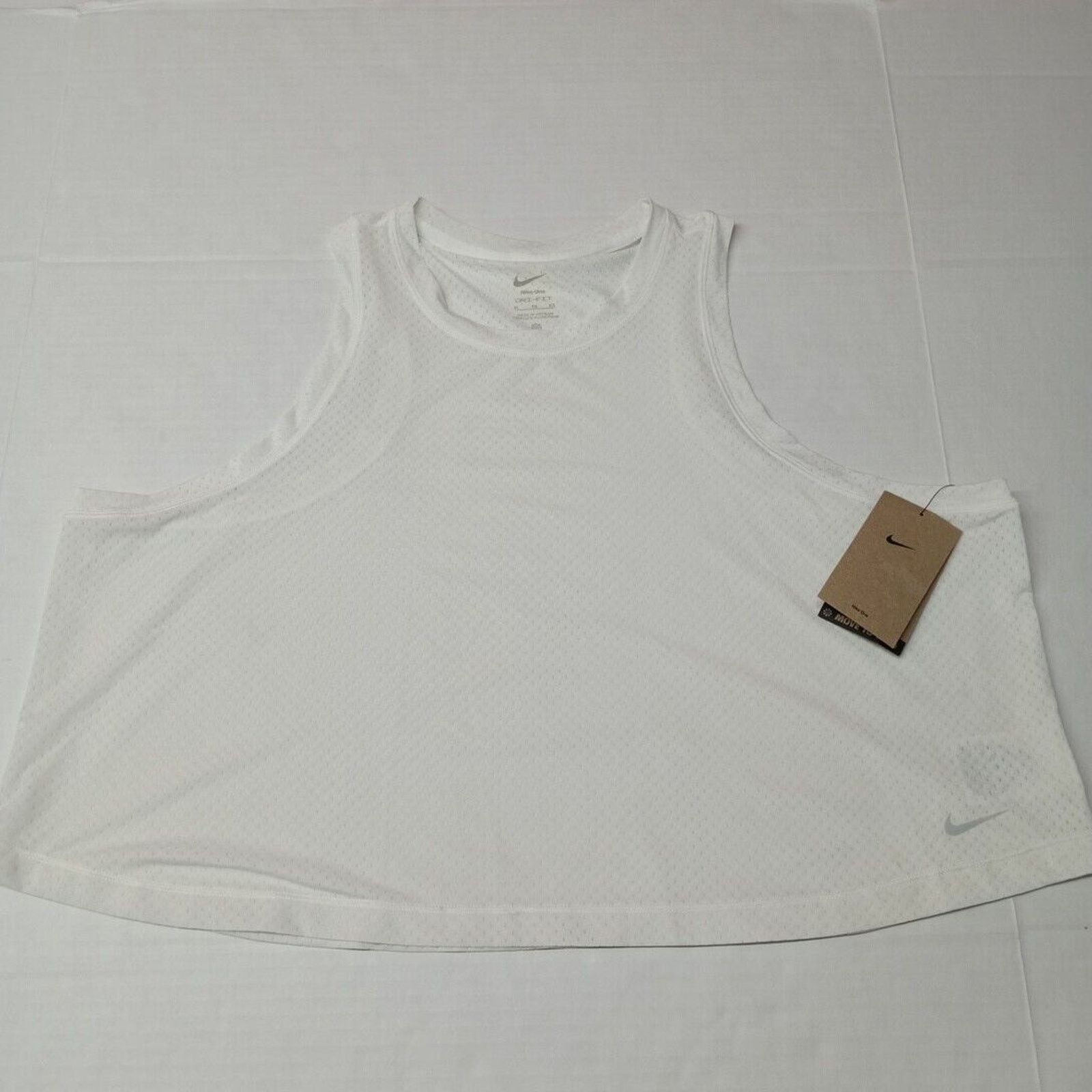 Nike Women's Nike One Dri-FIT Cropped Tank Top Size XL White Size XL / US 12-14 / IT 48-50 - 1 Thumbnail