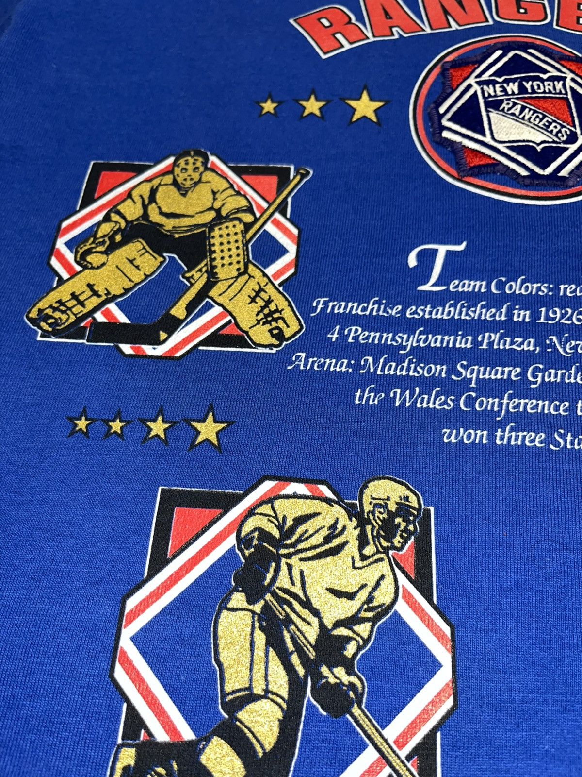 Nutmeg Vintage 90’s New York Rangers NUTMEG single stitch t-shirt Size US L / EU 52-54 / 3 - 9 Thumbnail