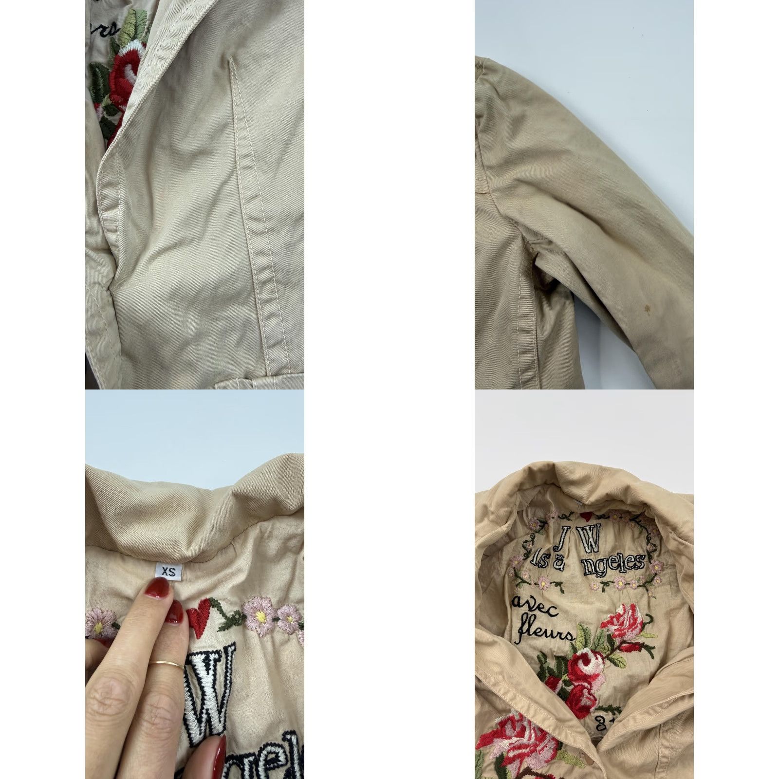 Johnny Was Johnny Was Blazer Womens XS Khaki Embroidered Floral Boho JW Los Angeles Size XS / US 0-2 / IT 36-38 - 8 Thumbnail