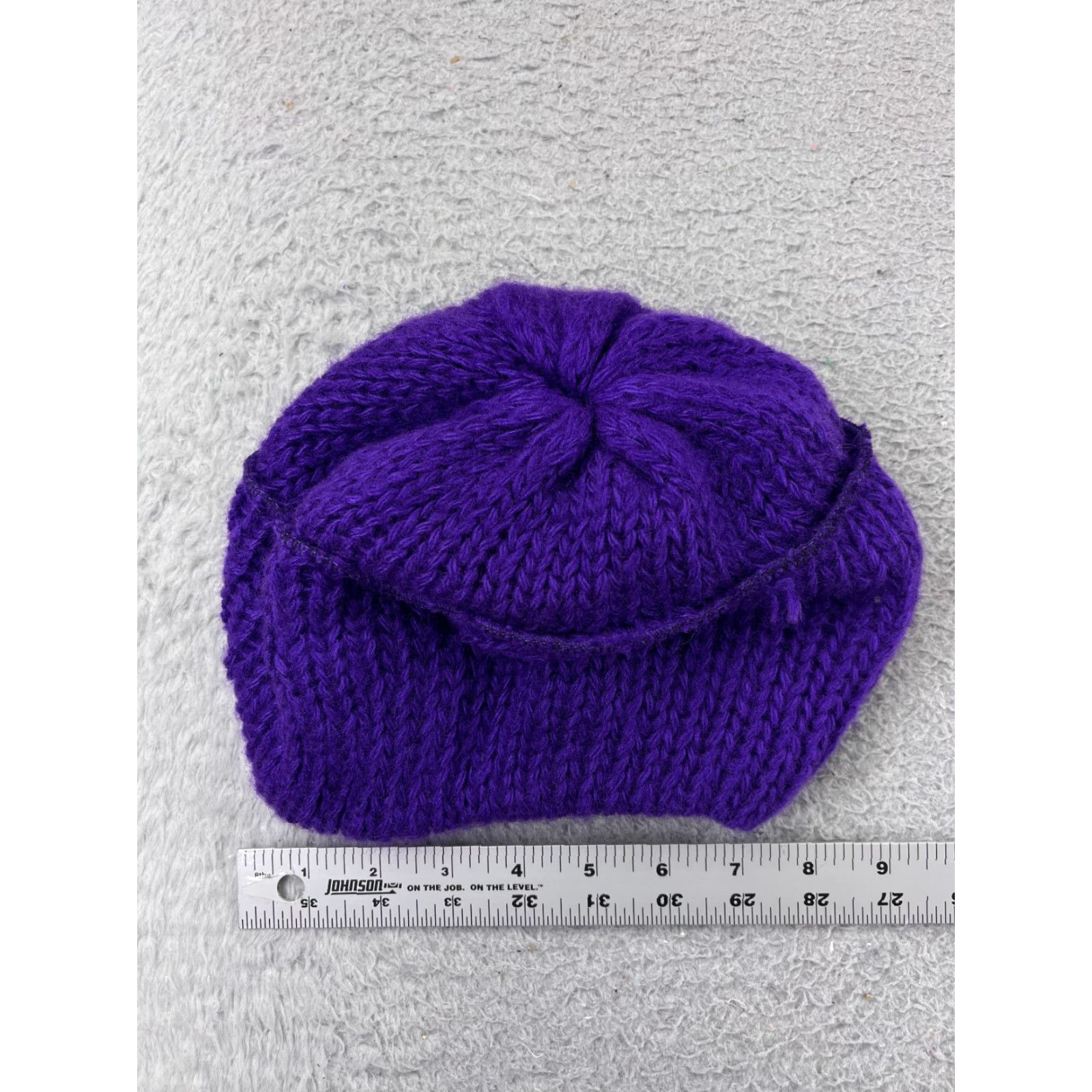 Vintage Aris Beanie Womens One Size Purple Knit 100% Acrylic Made USA Winter Ski Hat/Cap Size ONE SIZE - 3 Thumbnail