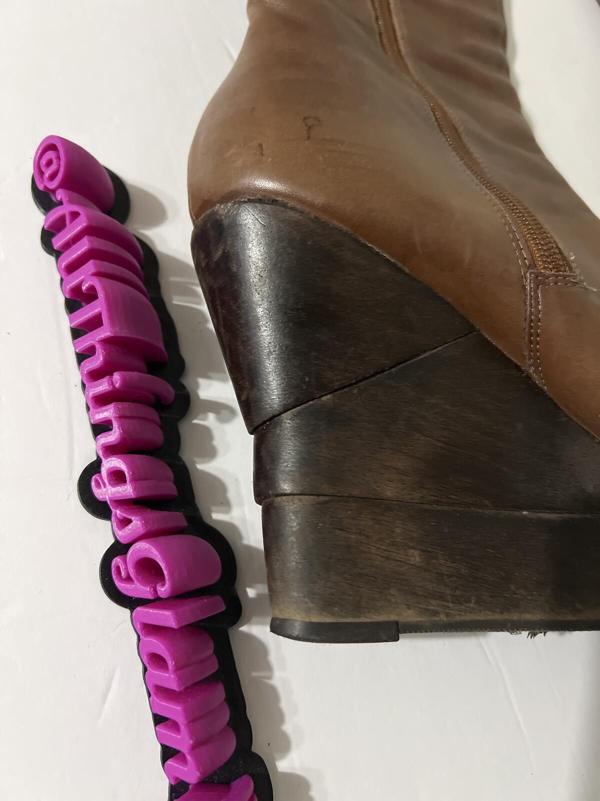 Diane von Furstenberg DVF Brown Leather Wedge Knee-High Boots Gold Zipper 8.5 Size US 8.5 / IT 38.5 - 10 Thumbnail