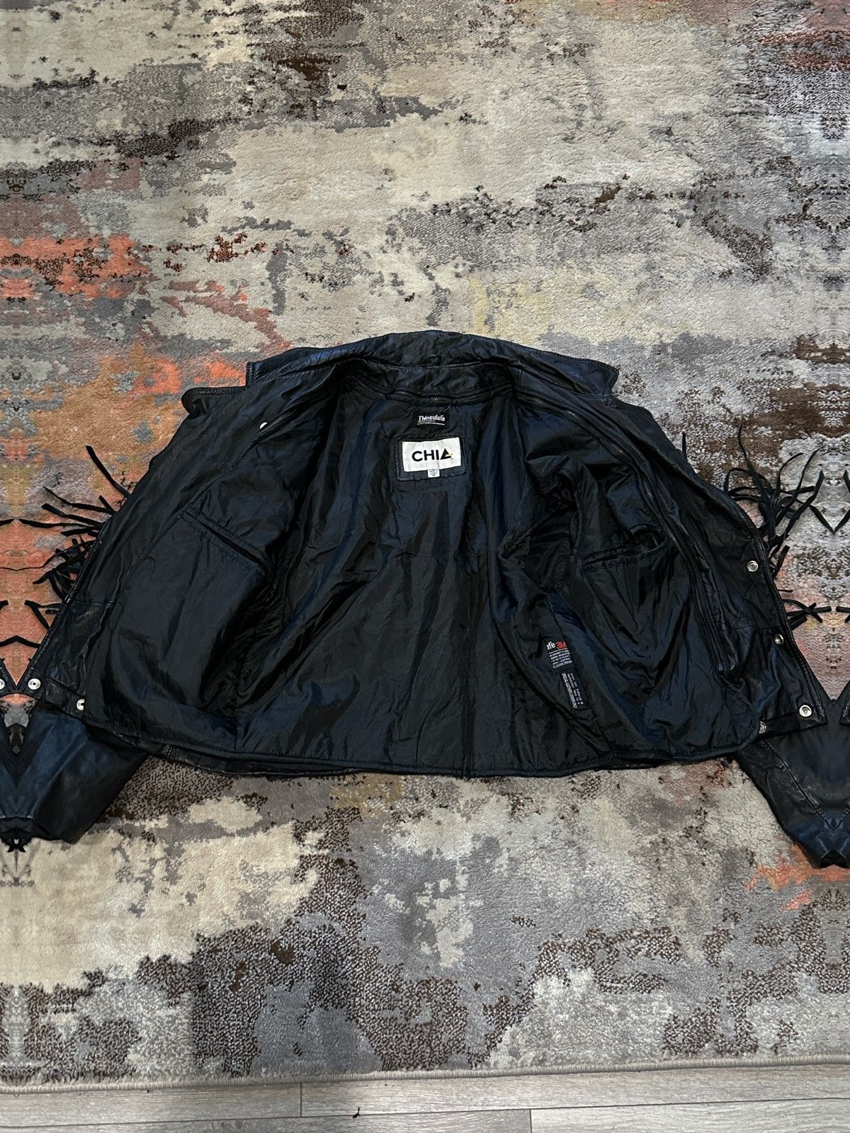 Other × Vintage Vintage Chia Fringe Leather Motorcycle Jacket Size US M / EU 48-50 / 2 - 9 Thumbnail