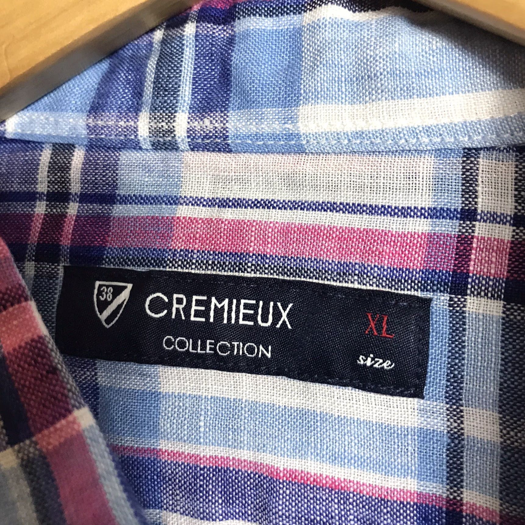 Cremieux CREMIEUX Shirt Mens Size XL Long Sleeve Linen Pink Blue Plaid Button Up 9.50 Size US XL / EU 56 / 4 - 2 Thumbnail