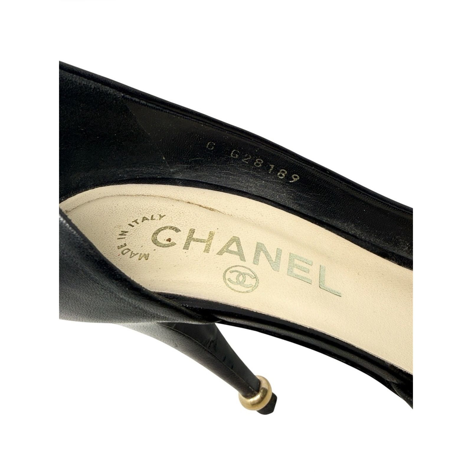 Chanel Chanel CC Black Leather Camellia Half D’Orsay Pumps Size 39 Size US 9 / IT 39 - 5 Thumbnail