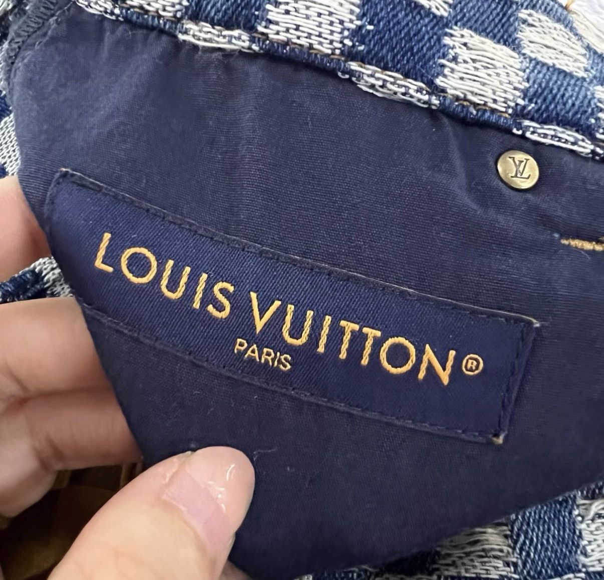 Louis Vuitton Louis Vuitton × Nigo Denim Wide-Leg Pants J41 Size 29" - 4 Thumbnail