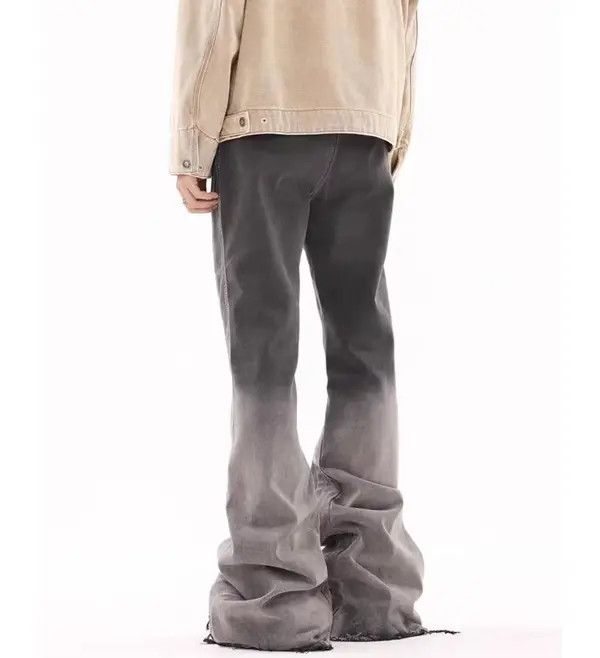 VIBE Vintage washed gradient raw edge draped micro-flare jeans Size US 34 / EU 50 - 6 Thumbnail
