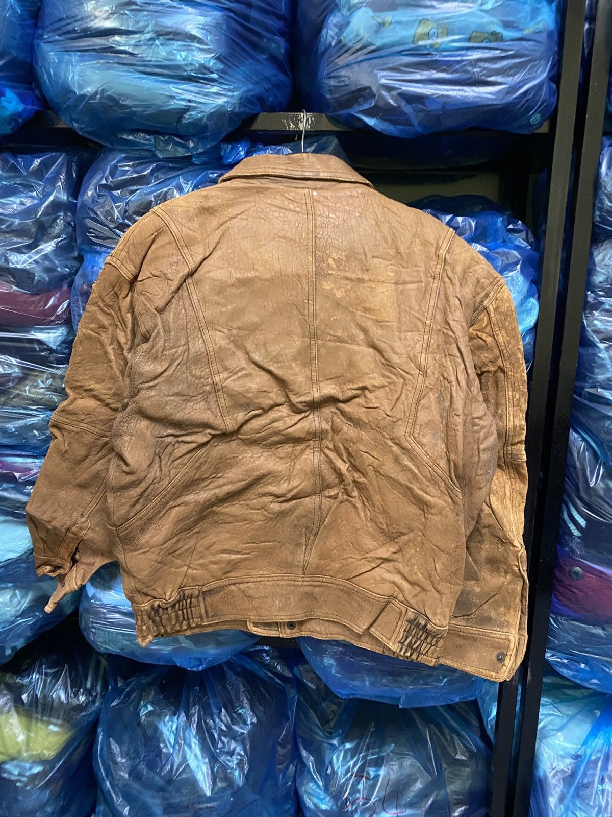 Leather VINTAGE 80s HOBO LEATHER TANKER JACKET Size US L / EU 52-54 / 3 - 9 Thumbnail