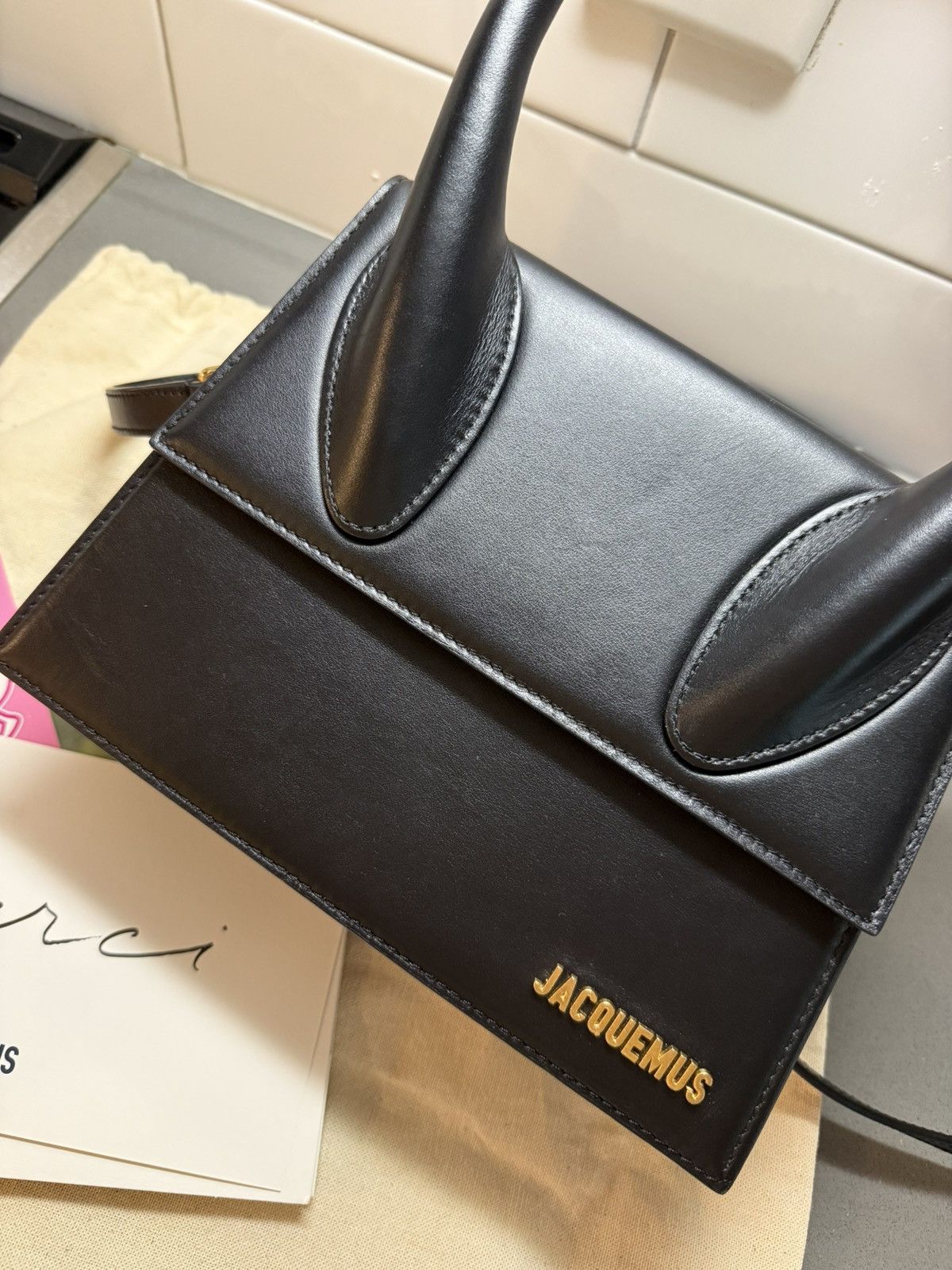 Jacquemus Jacquemus The Large Chiquito - Black Leather Size ONE SIZE - 4 Thumbnail