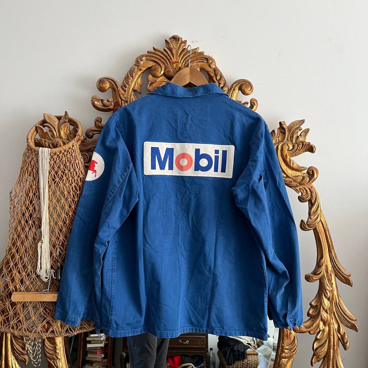 Vintage 80s Vintage Mobil Gas Garage Work Jacket Workrite USA Sz M Size US M / EU 48-50 / 2 - 2 Thumbnail