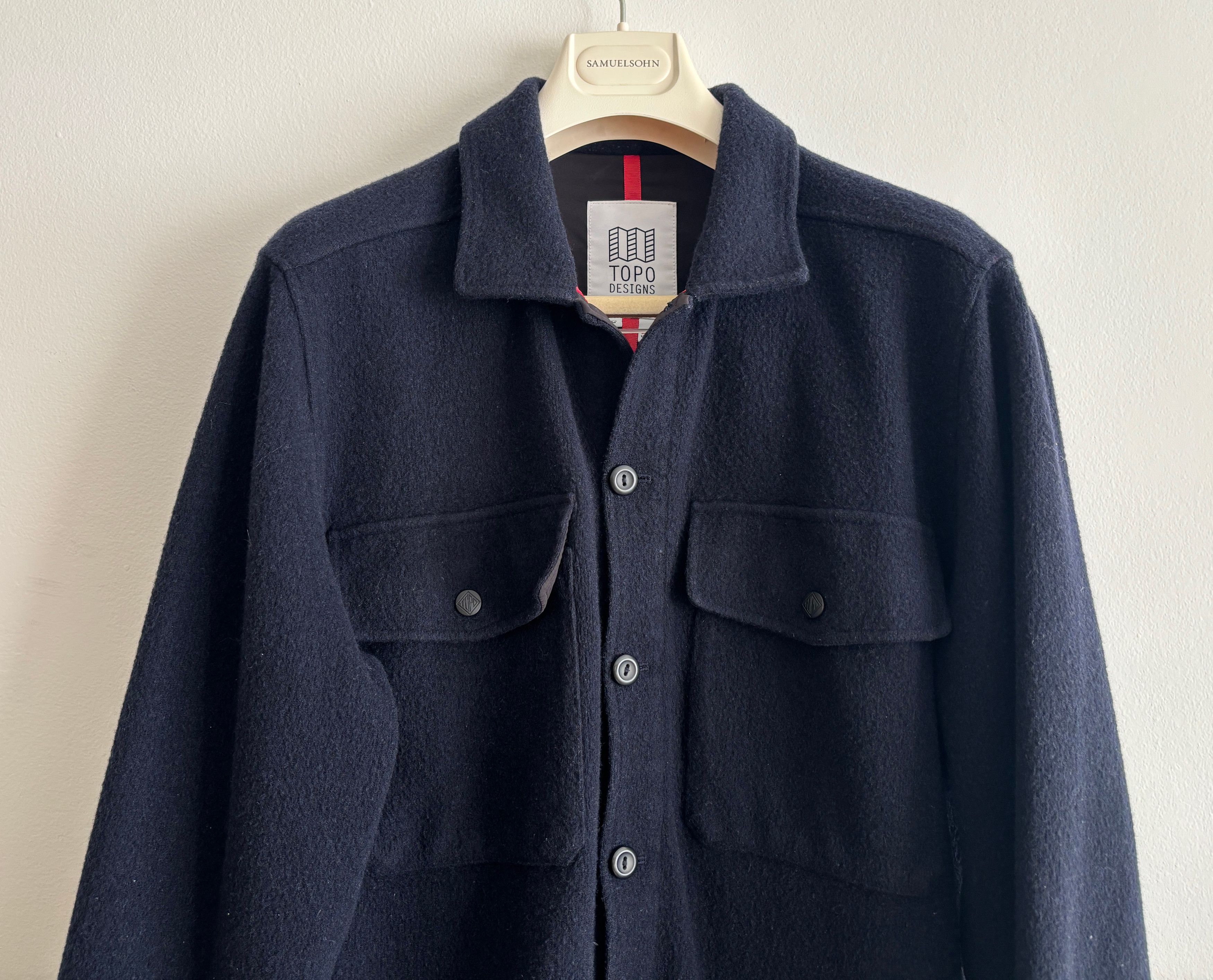Topo Designs $170 Navy Blue Wool Shirt Jacket/ Shacket/ Overshirt - Large Size US L / EU 52-54 / 3 - 2 Thumbnail
