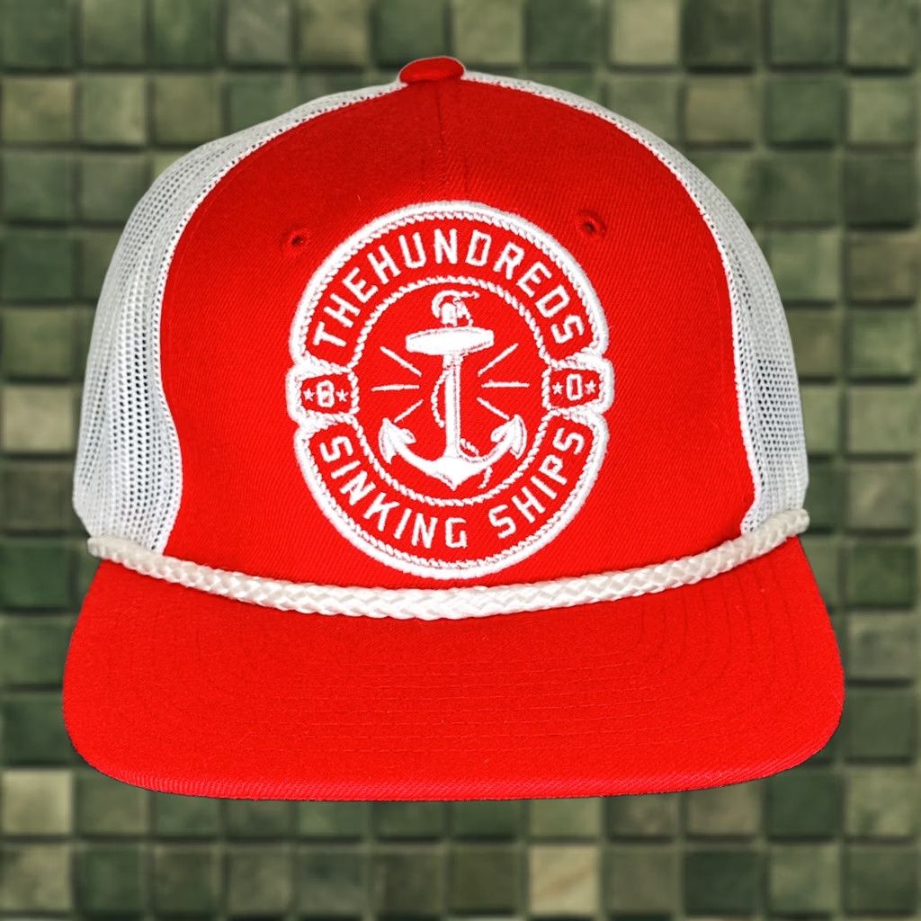 The Hundreds The Hundreds Trucker Hat Snapback Red White Sinking Ships Rope Cap Mens One Size Size ONE SIZE - 1 Thumbnail
