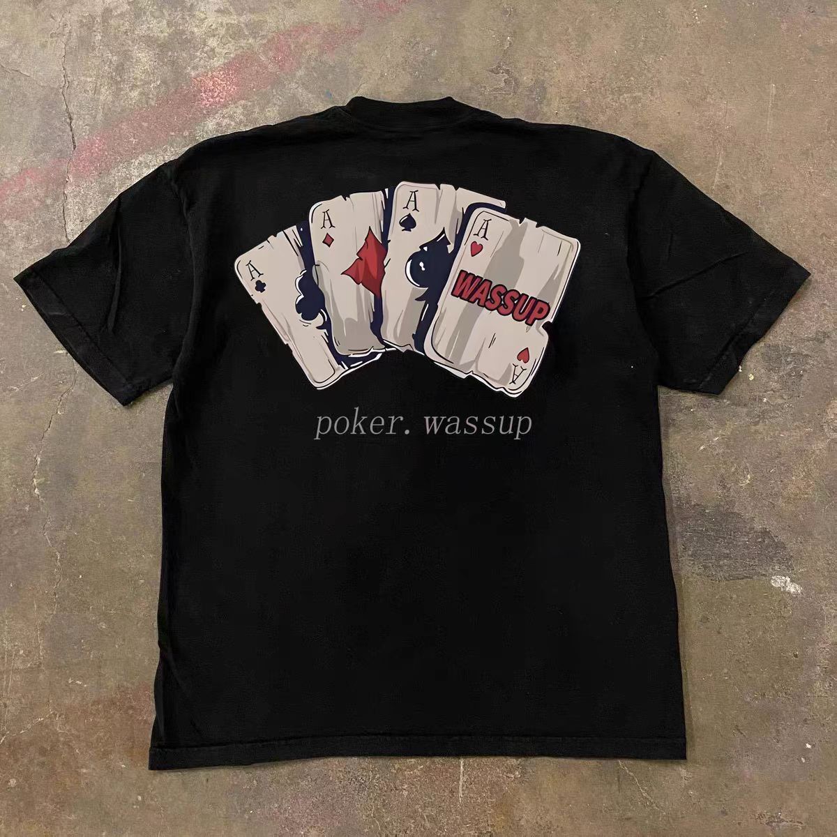 Japanese Brand × Vintage Street washed retro poker print t-shirt Size US M / EU 48-50 / 2 - 1 Thumbnail