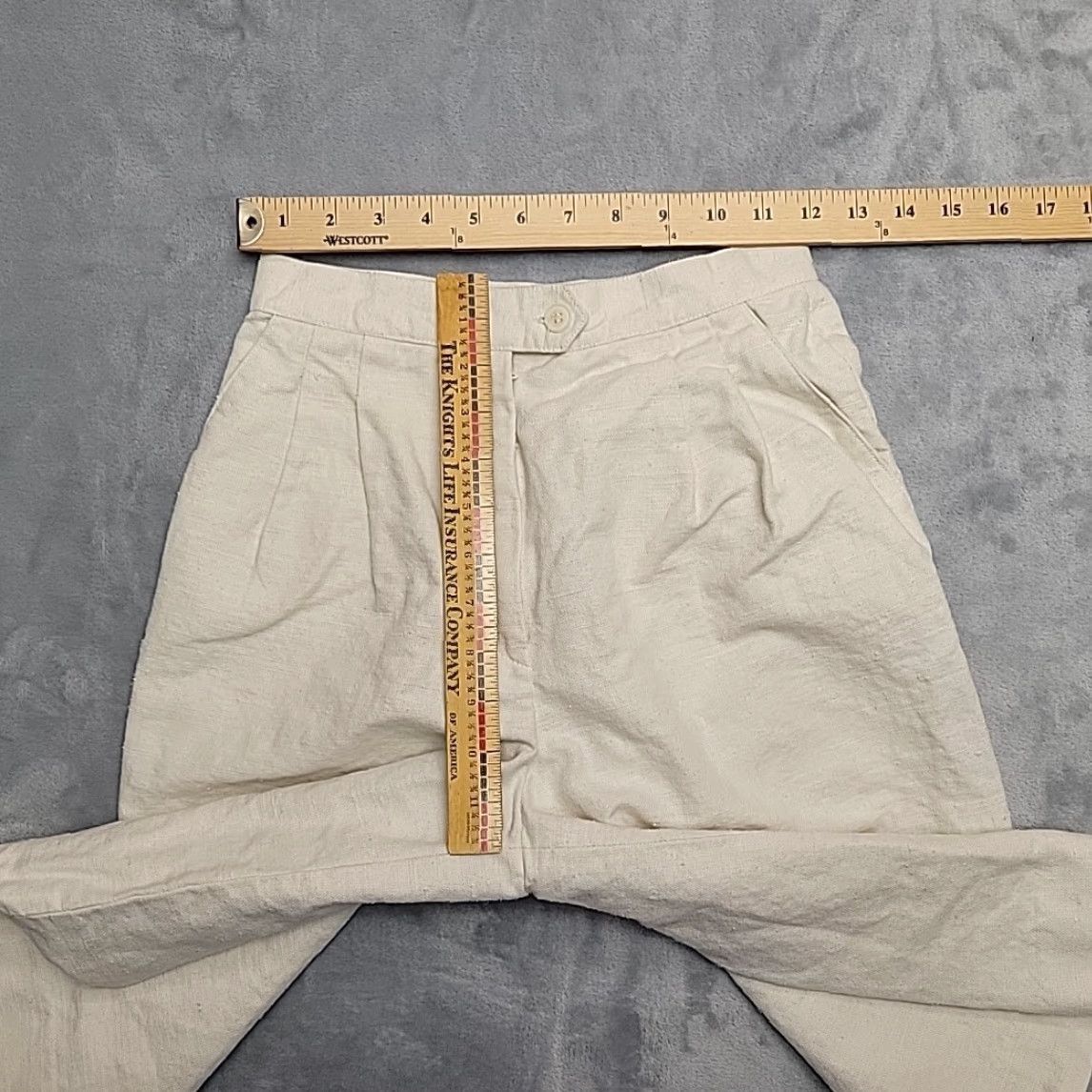 Vintage VINTAGE SB. II Shorts Women 7/8 Cream Linen Cotton Blend Pleated Minimalist Resort Shirt? Size 28" / US 6 / IT 42 - 5 Thumbnail