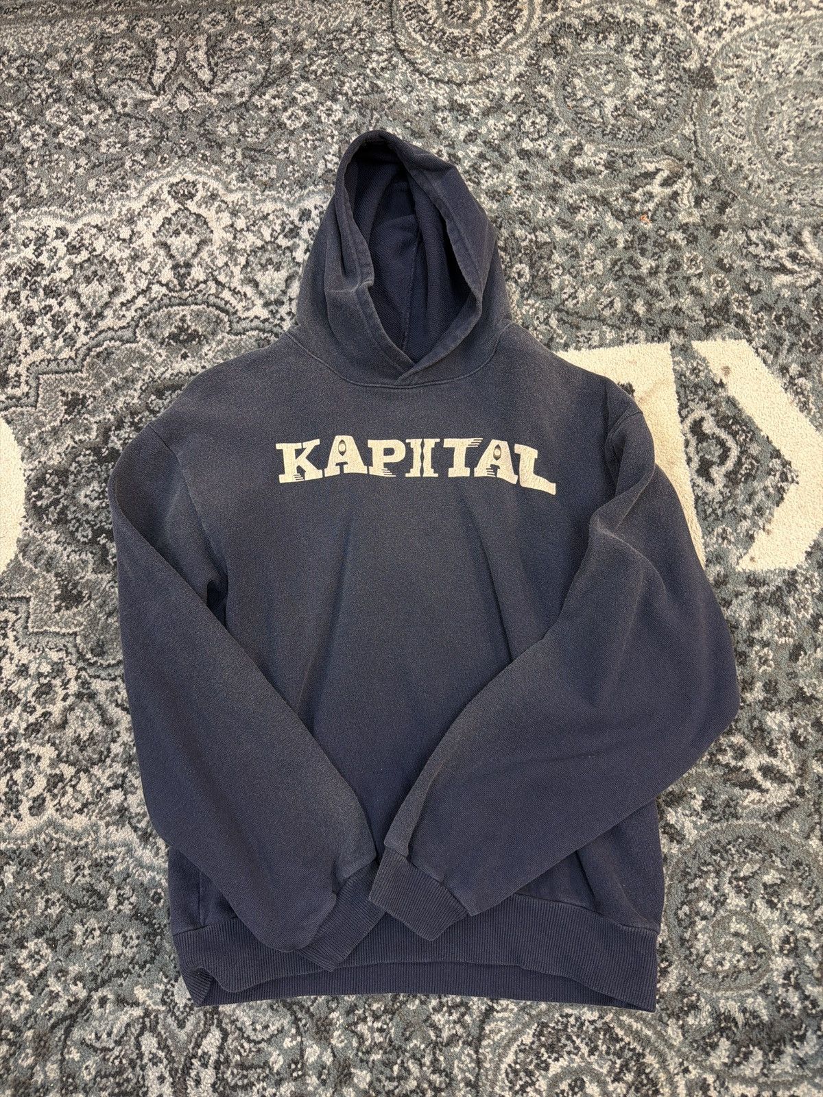 Kapital Kapital Logo Hooded Sweatshirt Navy Size US L / EU 52-54 / 3 - 1 Thumbnail