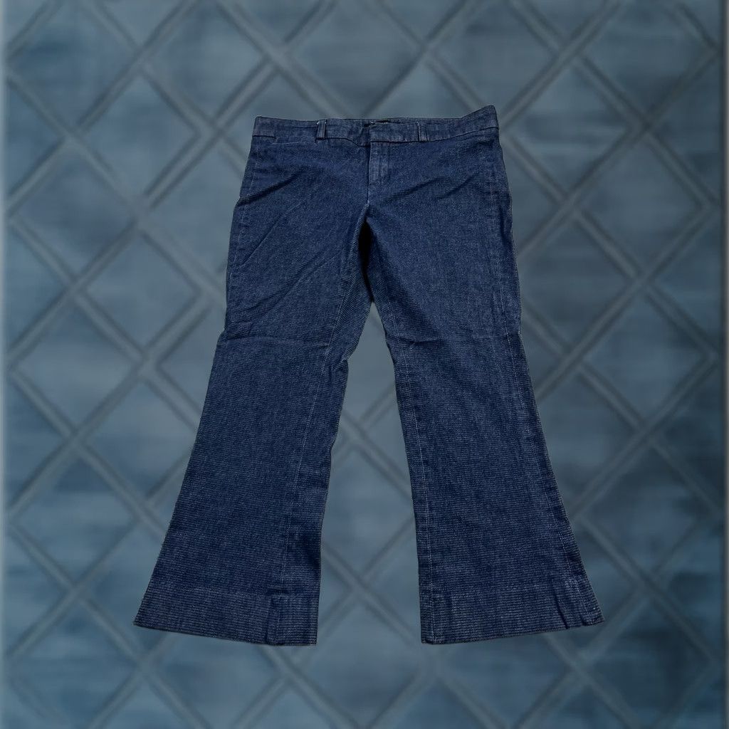 Vintage Banana Republic Sloan Chino Pants 2 Short Women Blue Flare Crop Stretch Low Rise Size 26" / US 2 / IT 38 - 1 Thumbnail