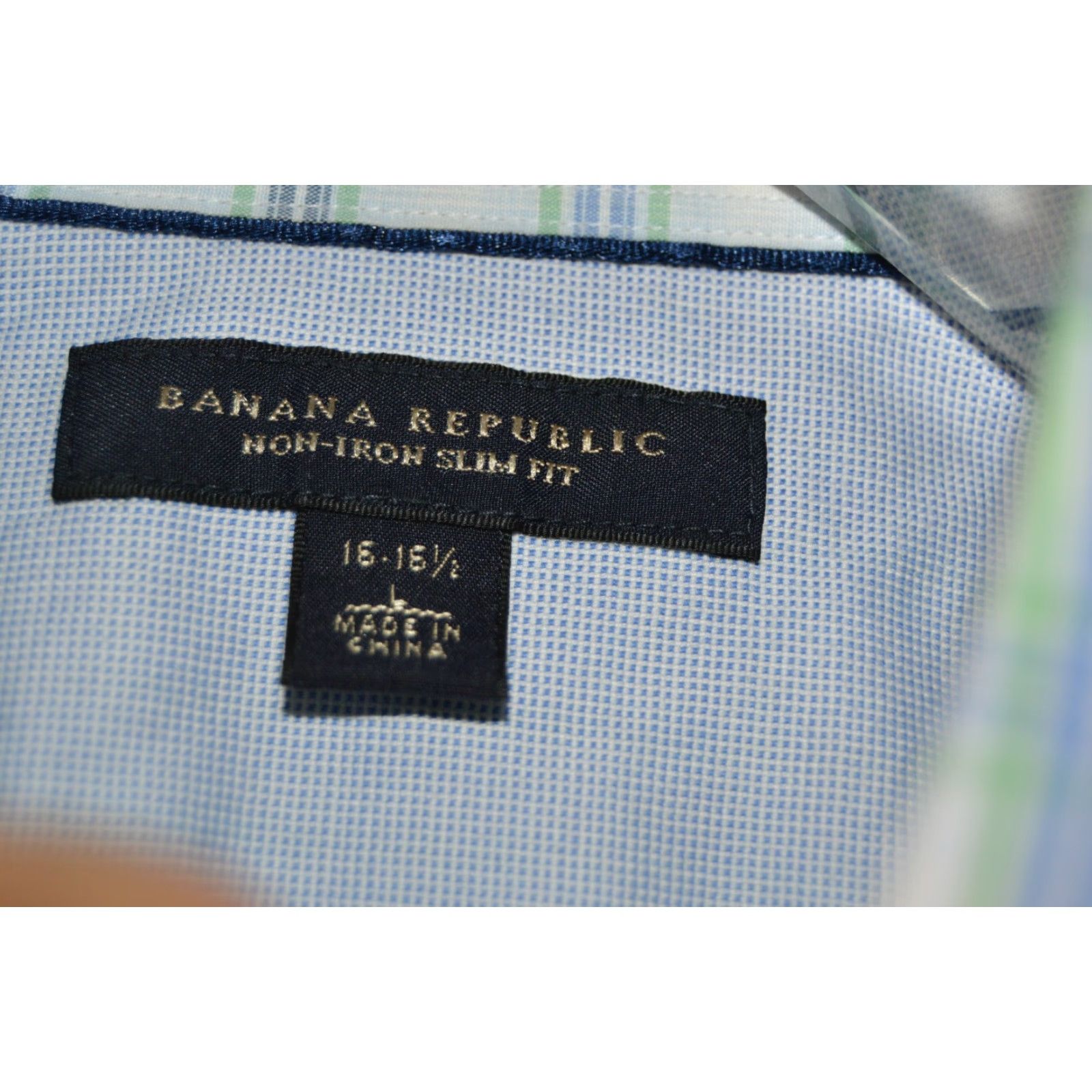 Banana Republic Banana Republic Shirt Men L/S Plaid Blue Green Slim Fit SZ L Button-Up Size US L / EU 52-54 / 3 - 4 Thumbnail