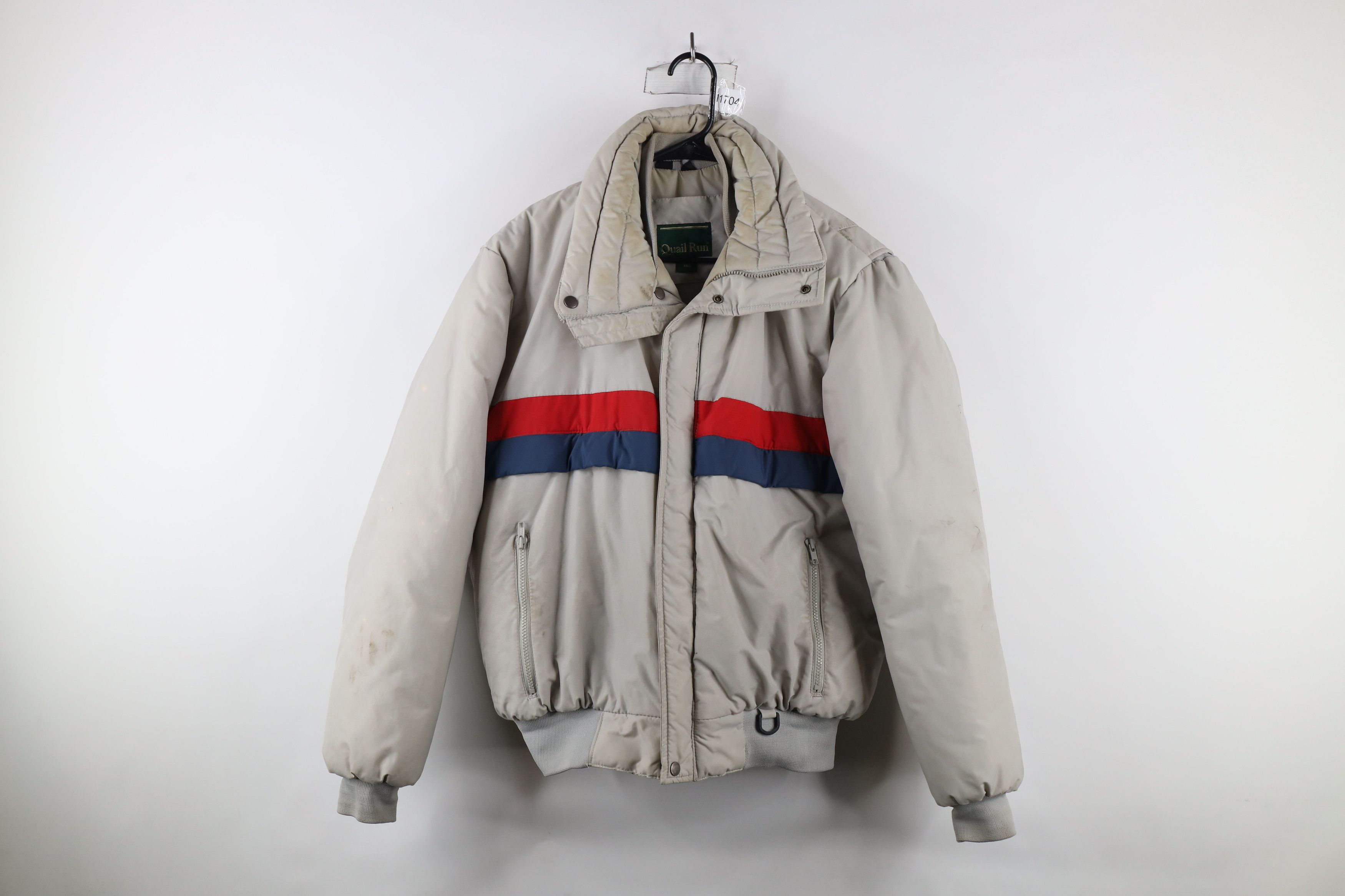 Vintage Vintage 70s Streetwear Striped Full Zip Puffer Jacket Size US L / EU 52-54 / 3 - 1 Thumbnail