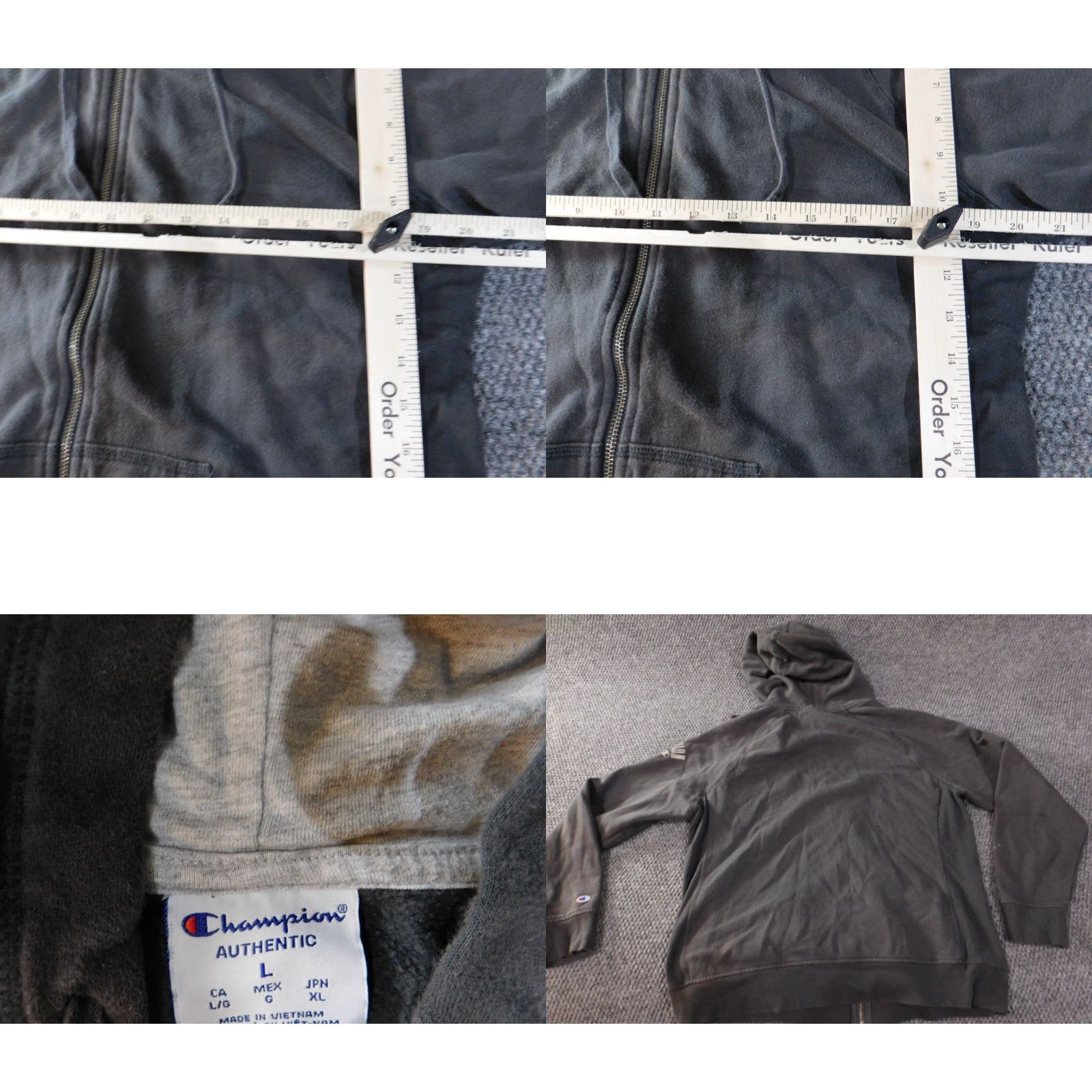 Champion VINTAGE American Eagle Hoodie Womens L gray full zip casual sports Size L / US 10 / IT 46 - 8 Thumbnail