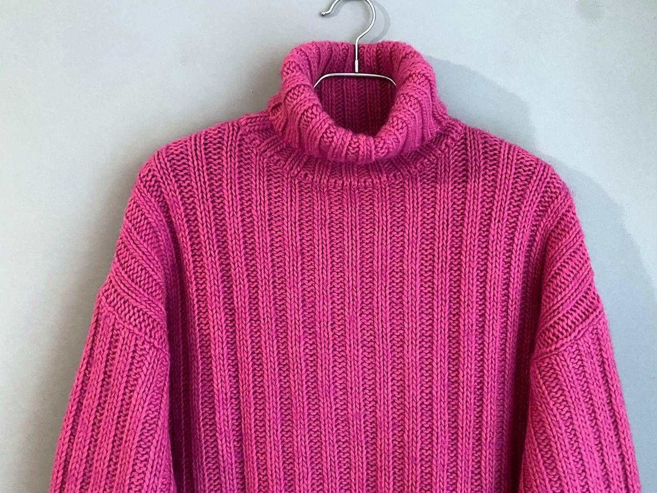 Our Legacy Men's Large Rib Turtleneck Pink Knit Sweater, L