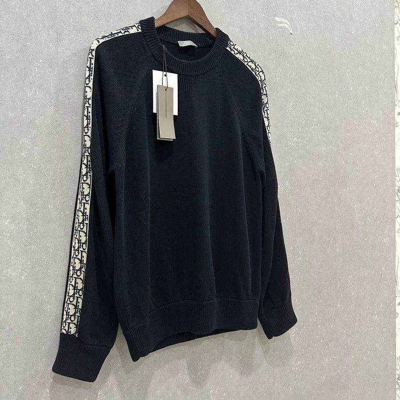 Dior Dior Black and blue arm full logo sweater Size US S / EU 44-46 / 1 - 3 Thumbnail